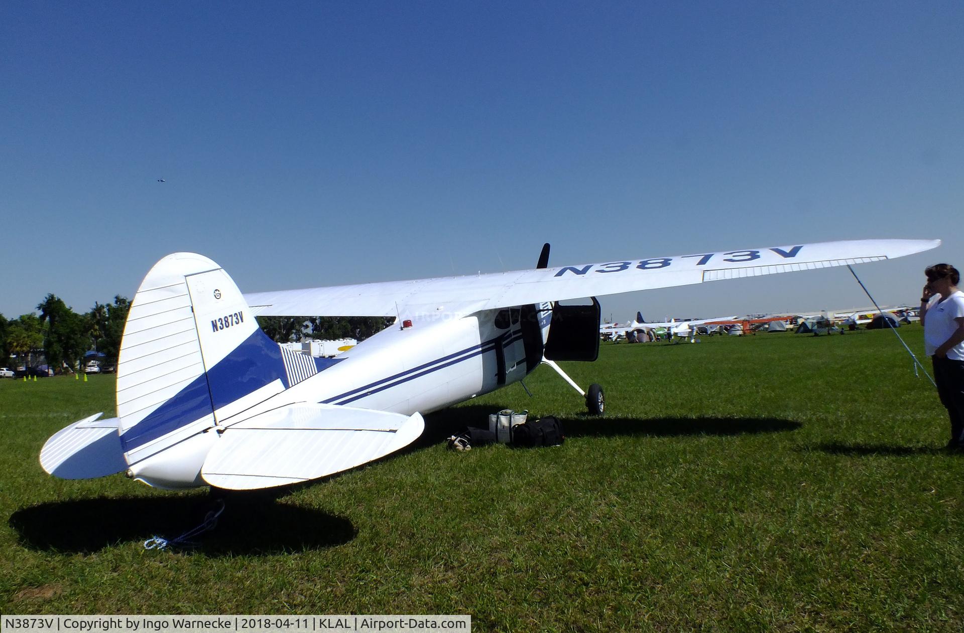 N3873V, 1949 Cessna 195 C/N 7335, Cessna 195 at 2018 Sun 'n Fun, Lakeland FL
