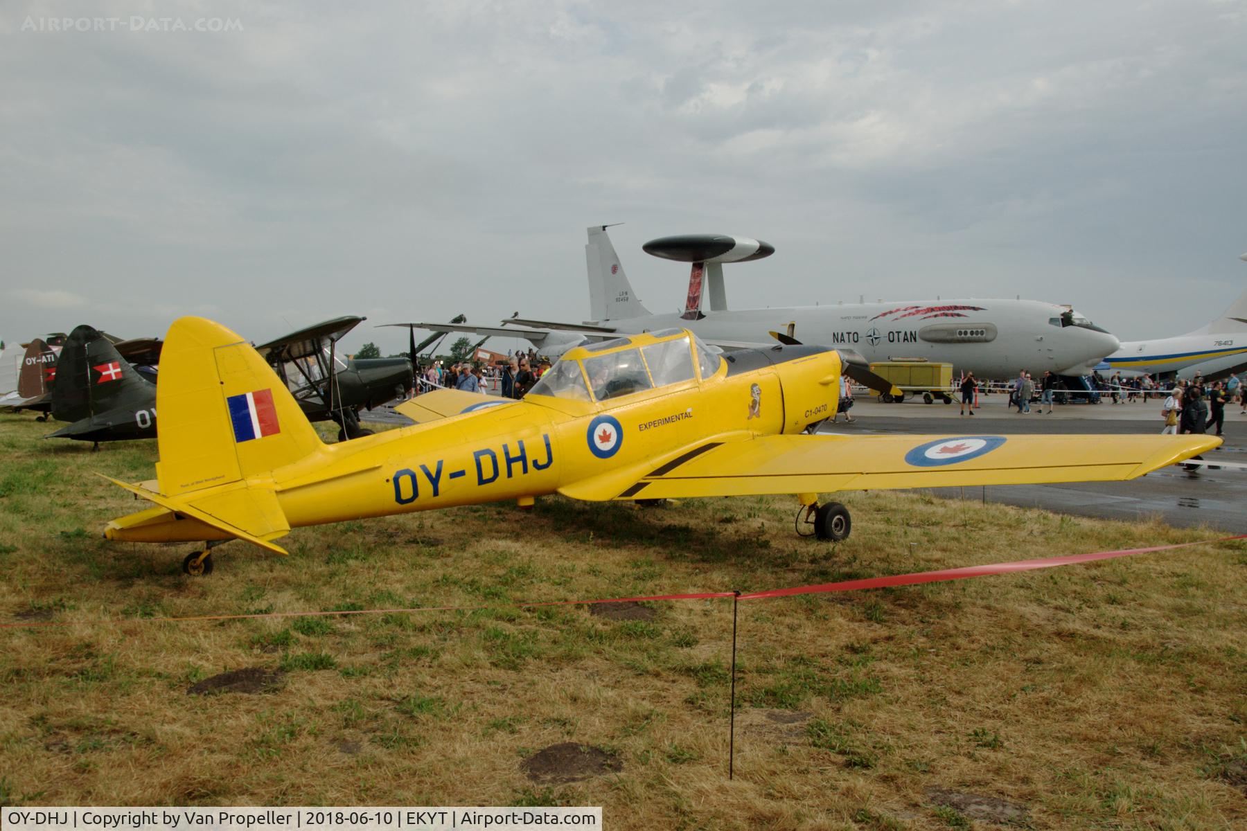 OY-DHJ, 1952 De Havilland DHC-1 Chipmunk 21 C/N C1/0470, De Havilland Canada DHC-1 Chipmunk at Aalborg airshow 2018, Denmark