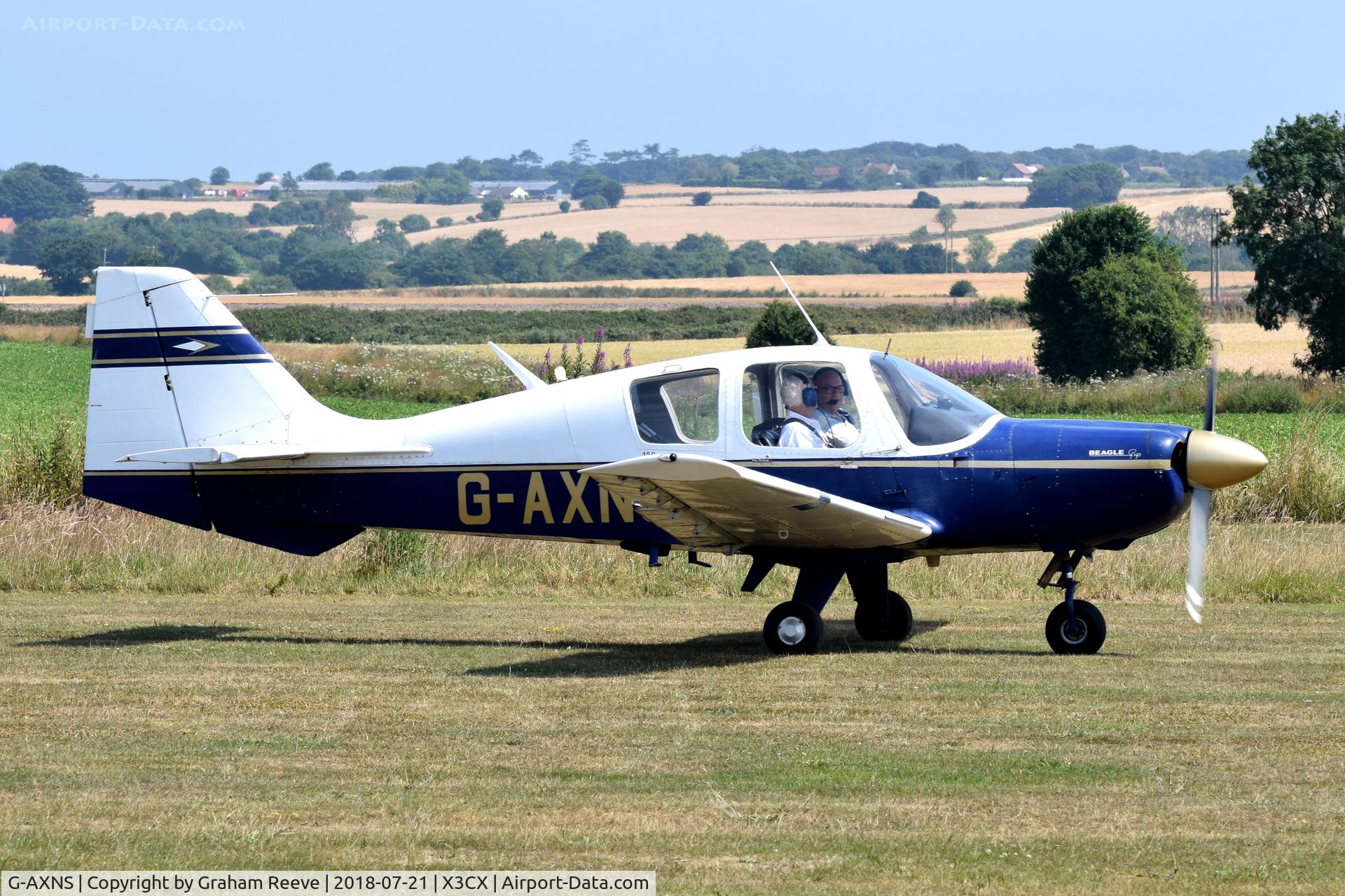 G-AXNS, 1969 Beagle B-121 Pup Series 2 (Pup 150) C/N B121-110, Just landed at Northrepps.