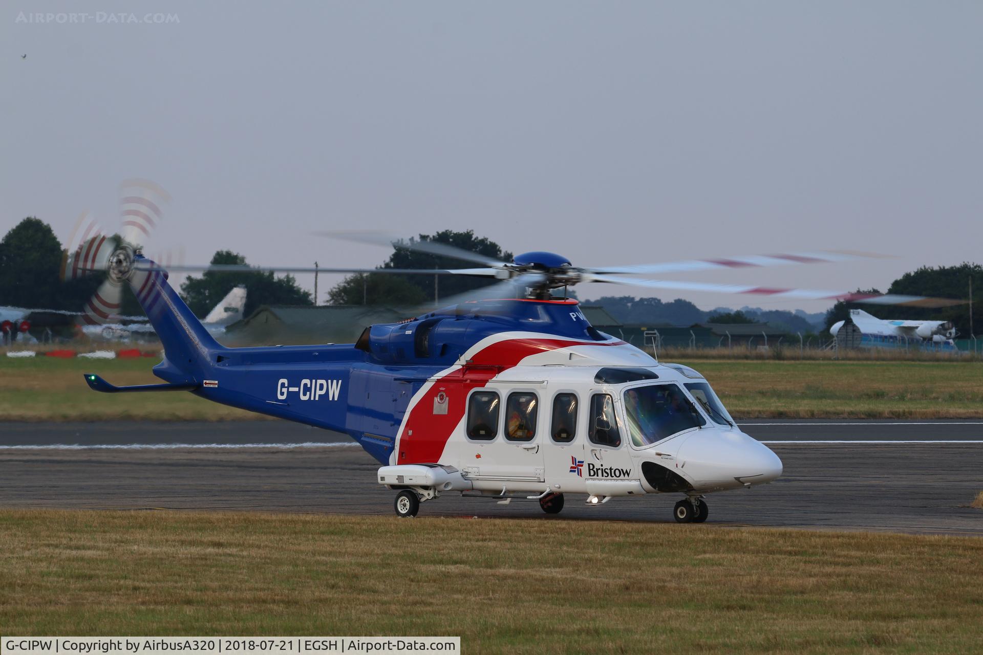 G-CIPW, 2013 AgustaWestland AW-139 C/N 41344, arriving at NWI