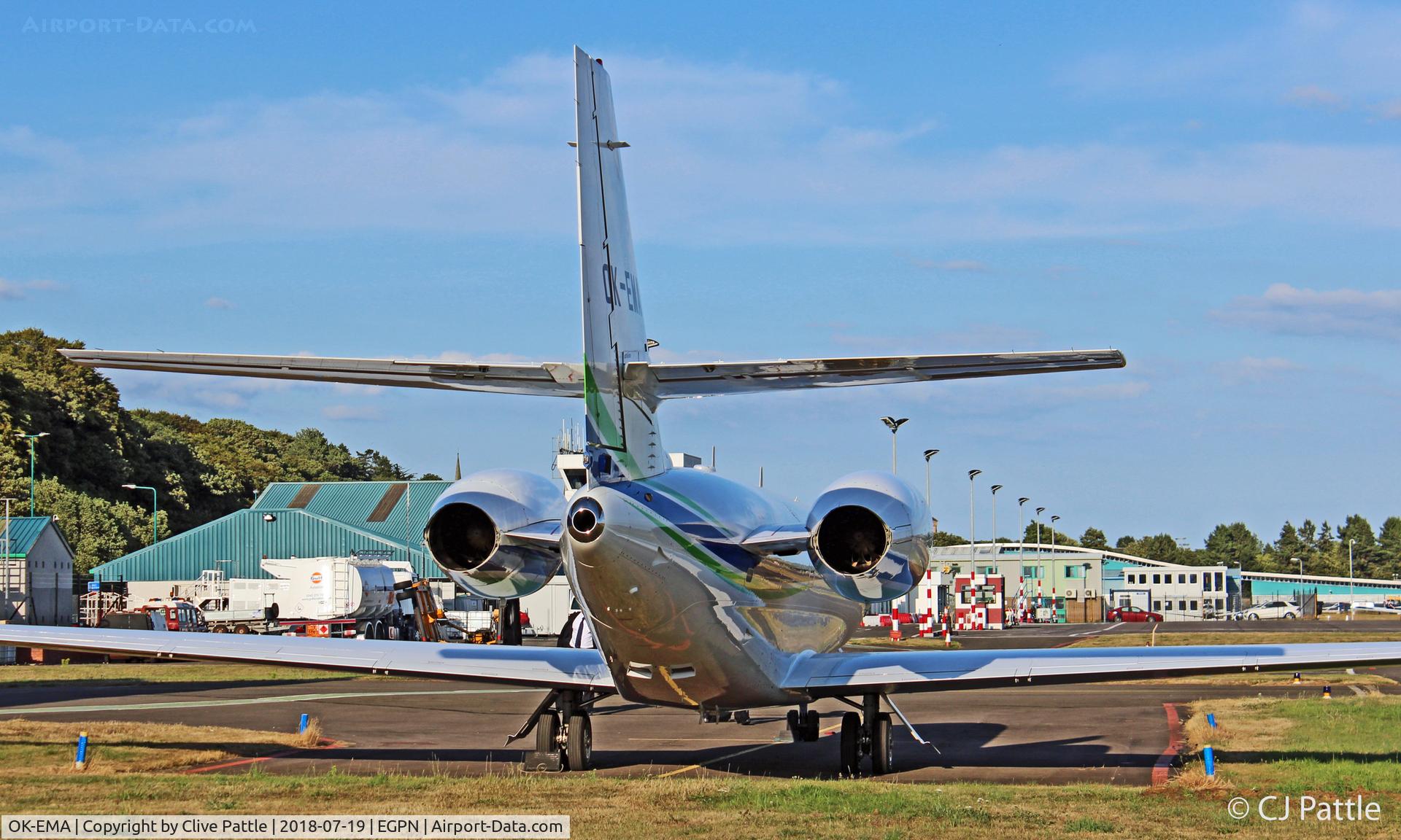 OK-EMA, 2009 Cessna 680 Citation Sovereign C/N 680-0279, Parked up at Dundee