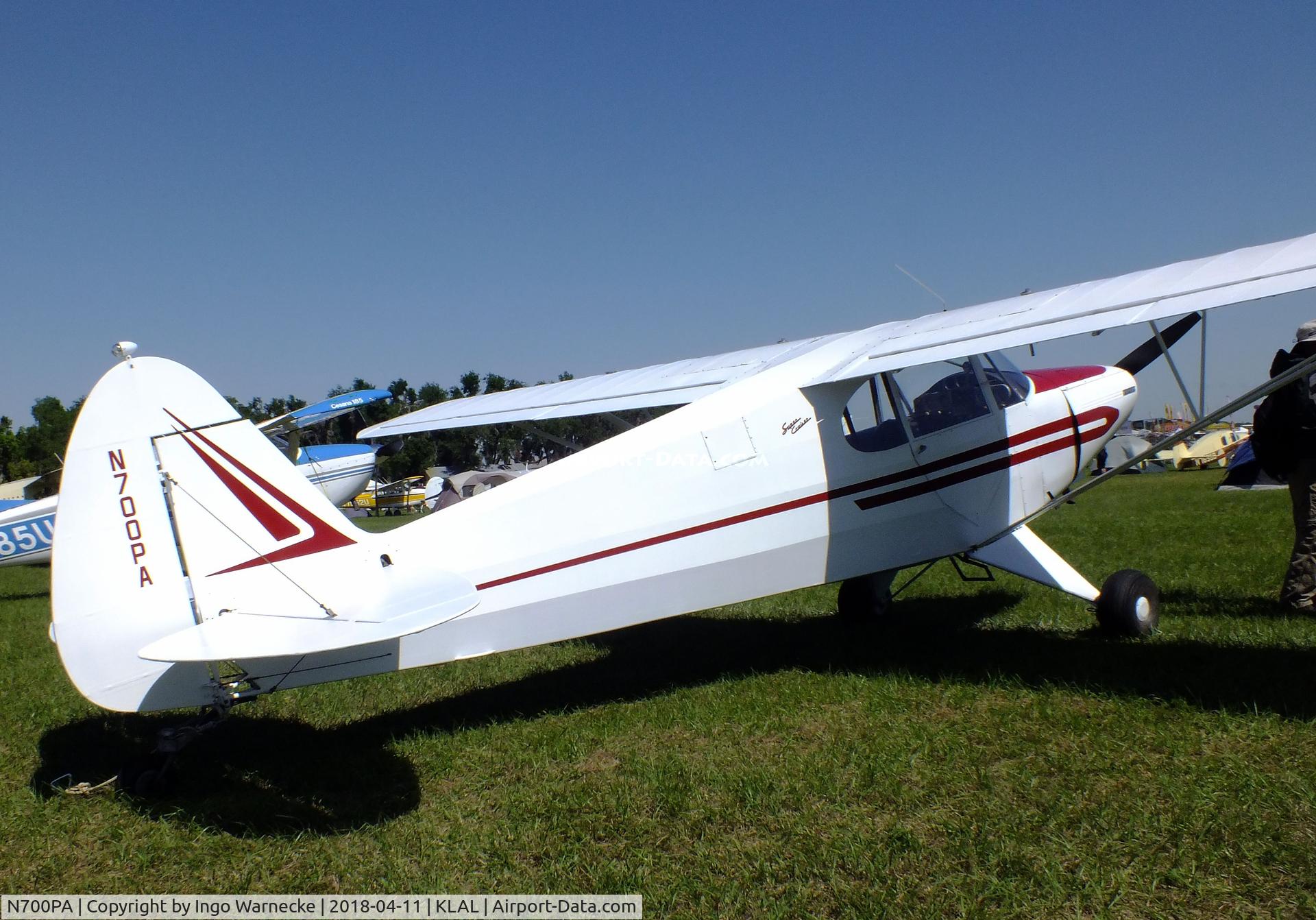 N700PA, 1946 Piper PA-12 Super Cruiser C/N 12-1400, Piper PA-12 Super Cruiser at 2018 Sun 'n Fun, Lakeland FL