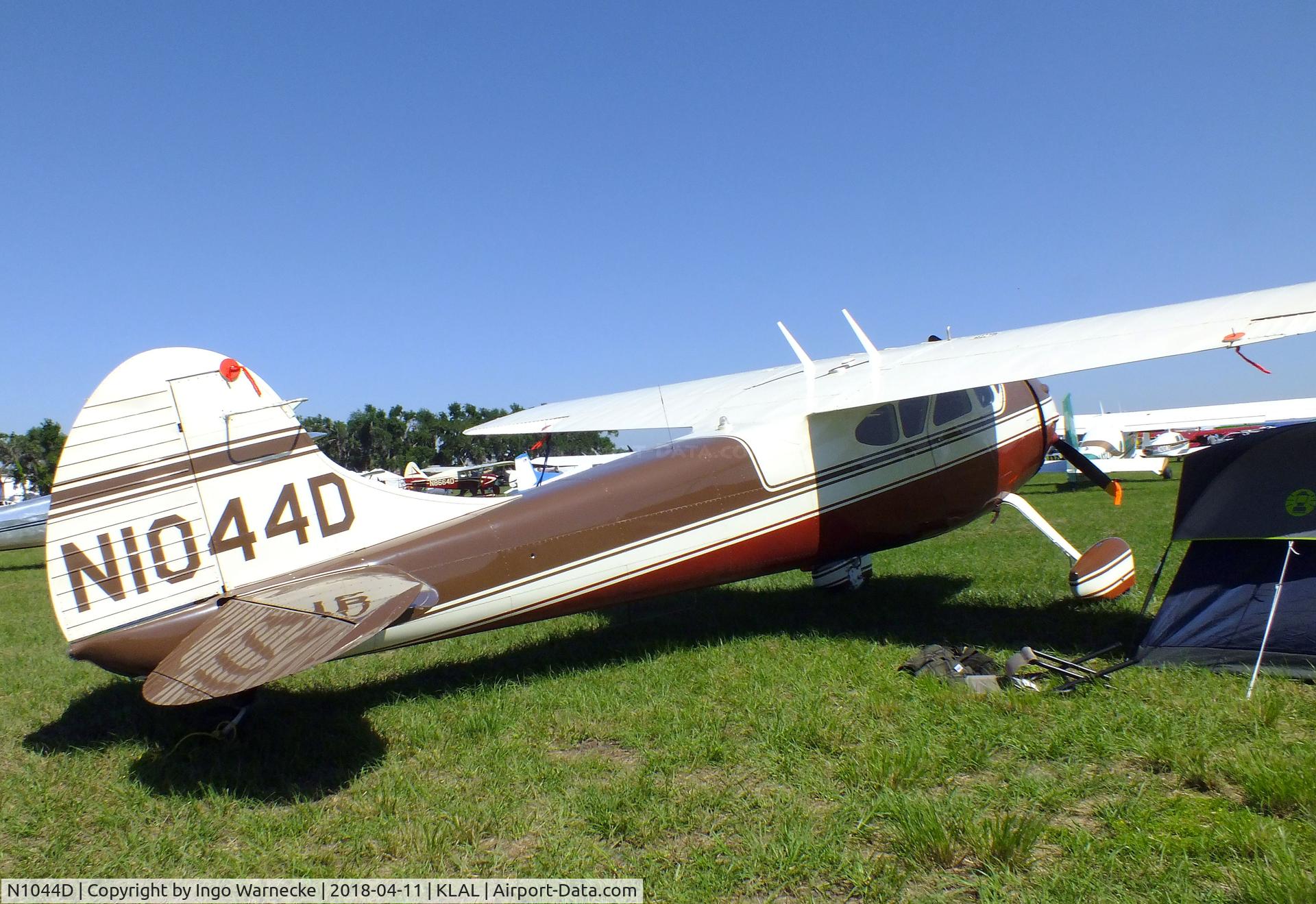 N1044D, 1951 Cessna 190 C/N 7656, Cessna 190 at 2018 Sun 'n Fun, Lakeland FL