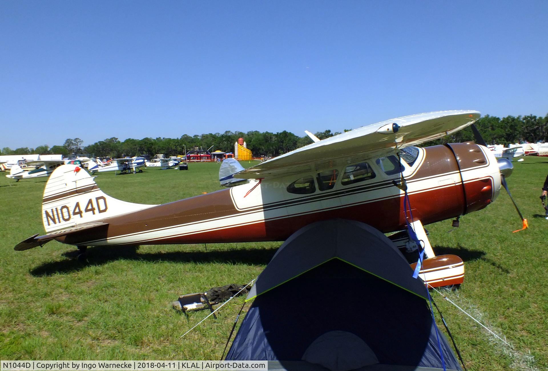 N1044D, 1951 Cessna 190 C/N 7656, Cessna 190 at 2018 Sun 'n Fun, Lakeland FL
