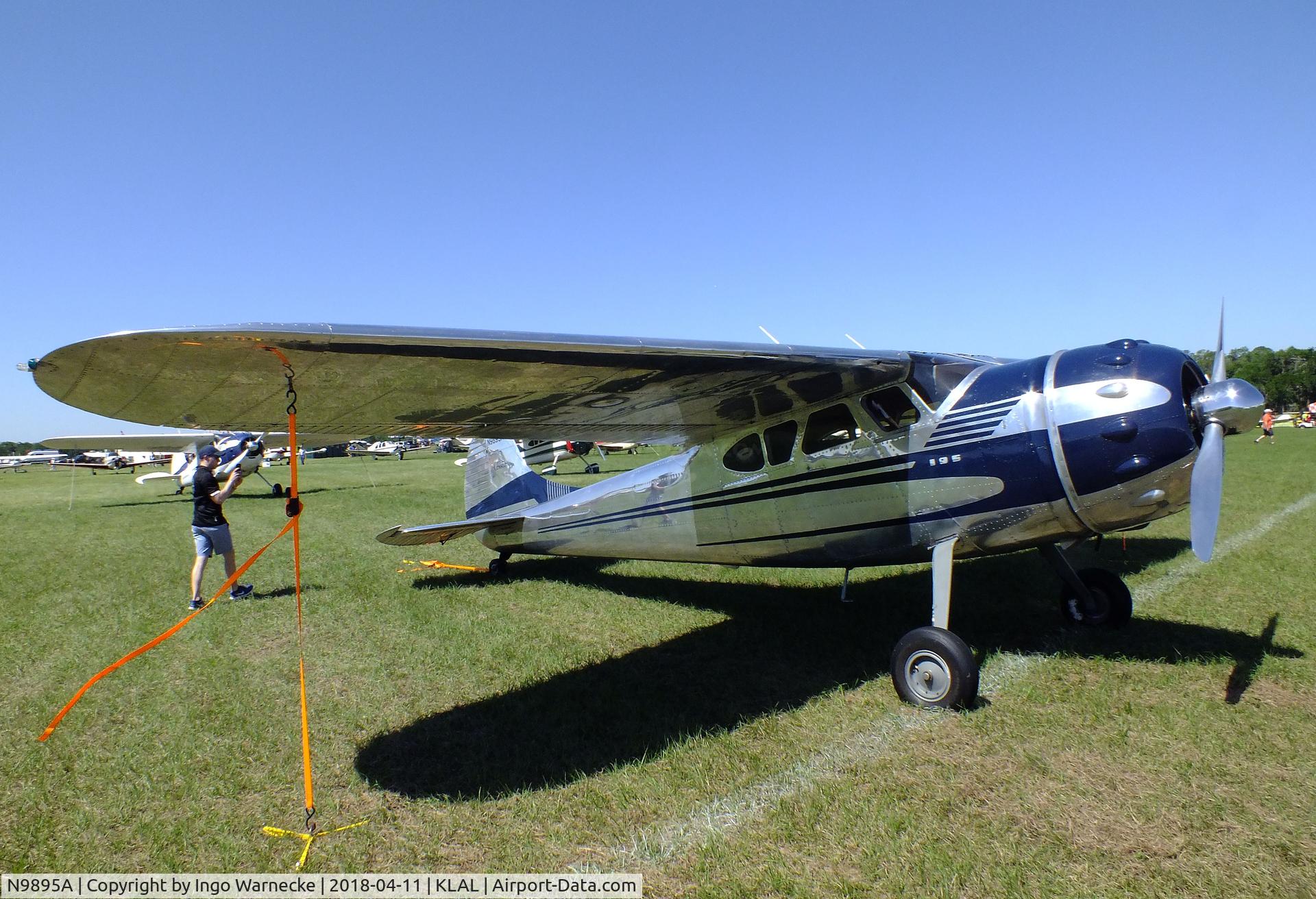 N9895A, 1950 Cessna 195A C/N 7598, Cessna 195A at 2018 Sun 'n Fun, Lakeland FL