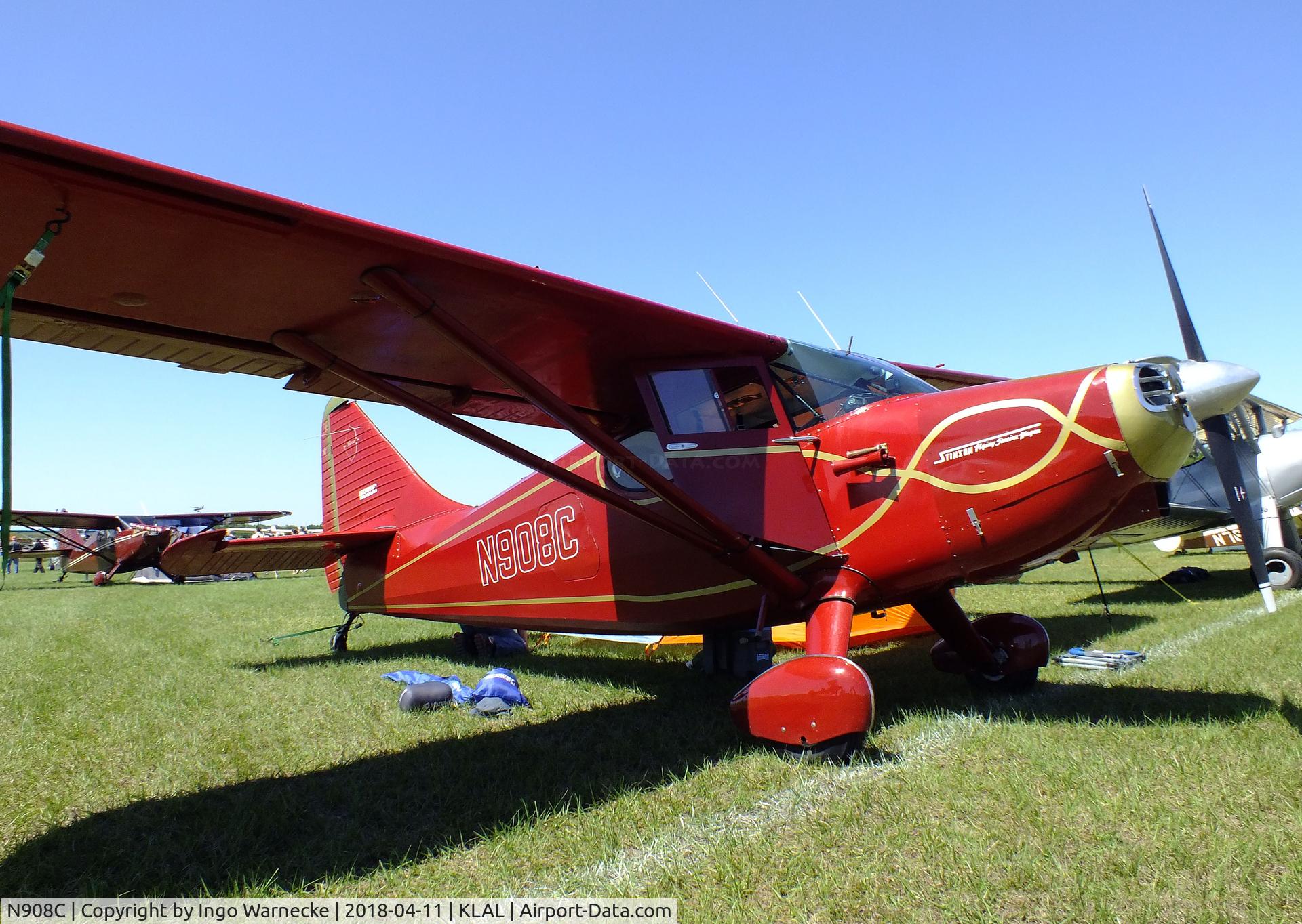 N908C, 1947 Stinson 108 Voyager C/N 108-3908, Stinson 108 at 2018 Sun 'n Fun, Lakeland FL