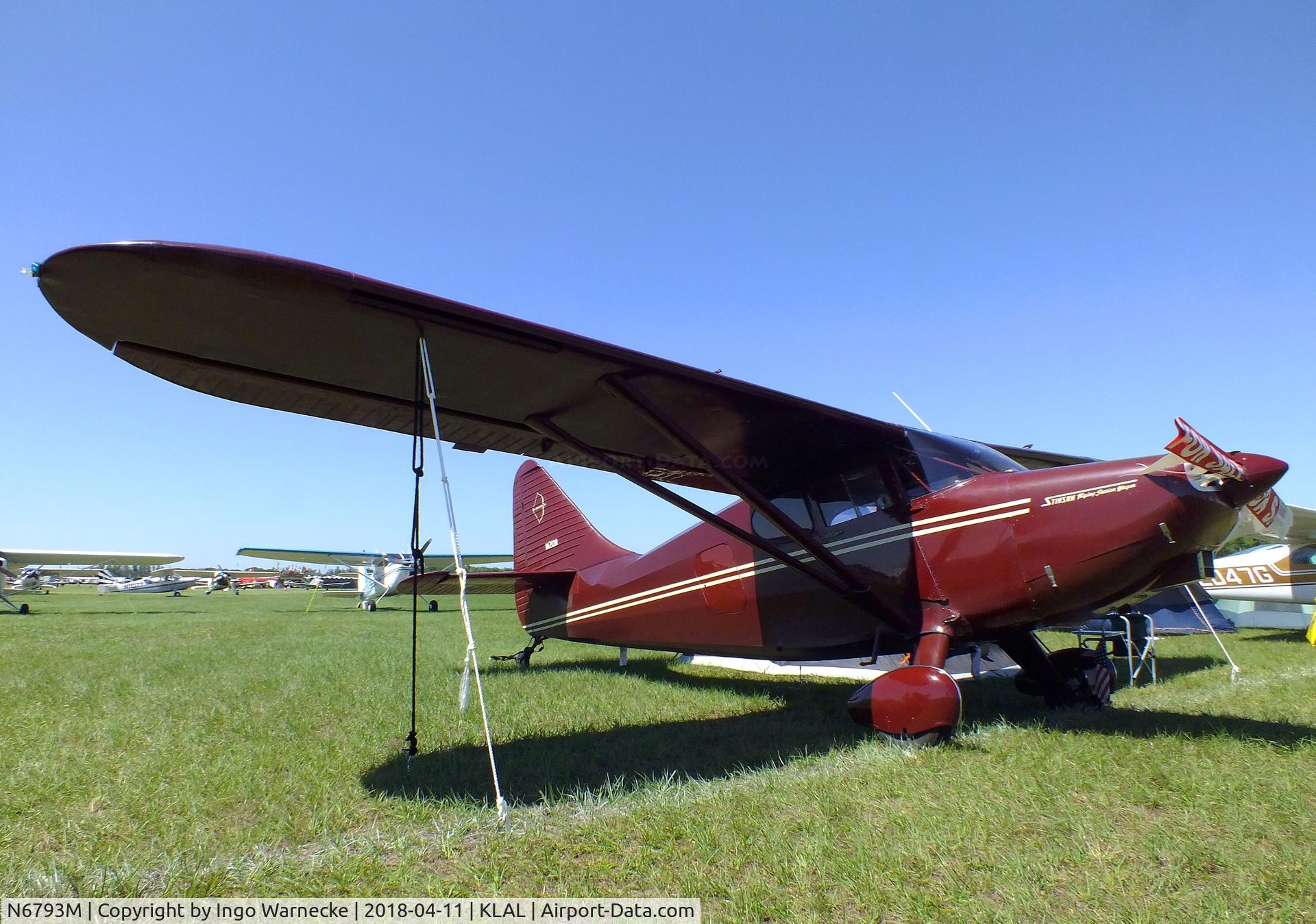 N6793M, 1949 Stinson 108-3 Voyager C/N 108-4793, Stinson 108-3 at 2018 Sun 'n Fun, Lakeland FL