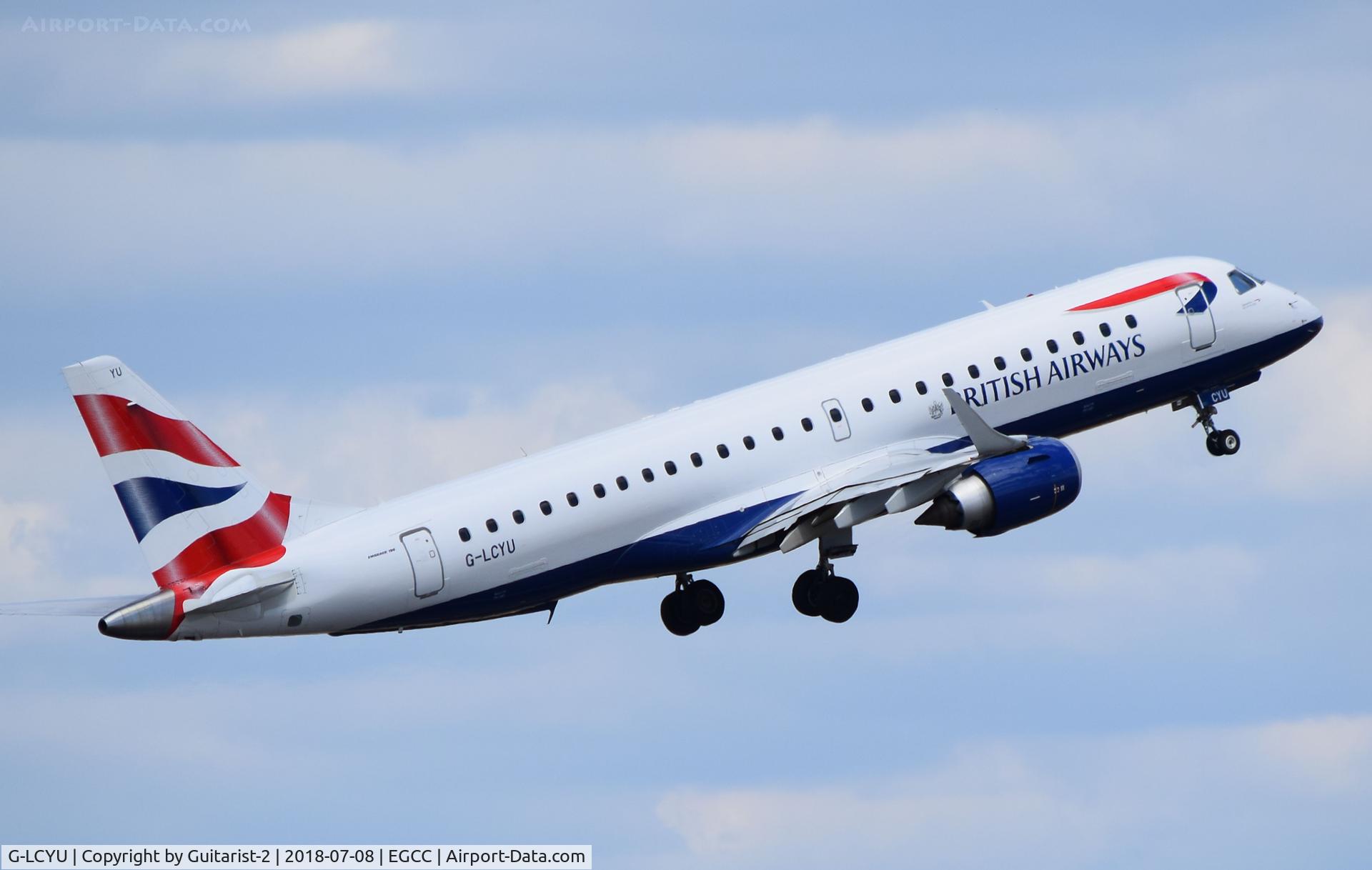 G-LCYU, 2014 Embraer 190SR (ERJ-190-100SR) C/N 19000674, At Manchester