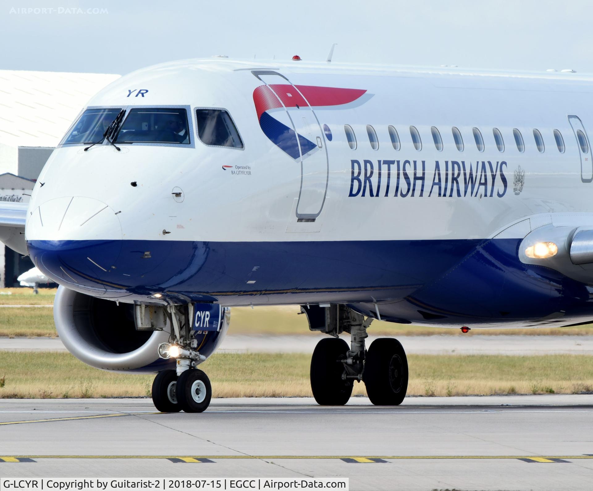 G-LCYR, 2012 Embraer 190SR (ERJ-190-100SR) C/N 19000563, At Manchester