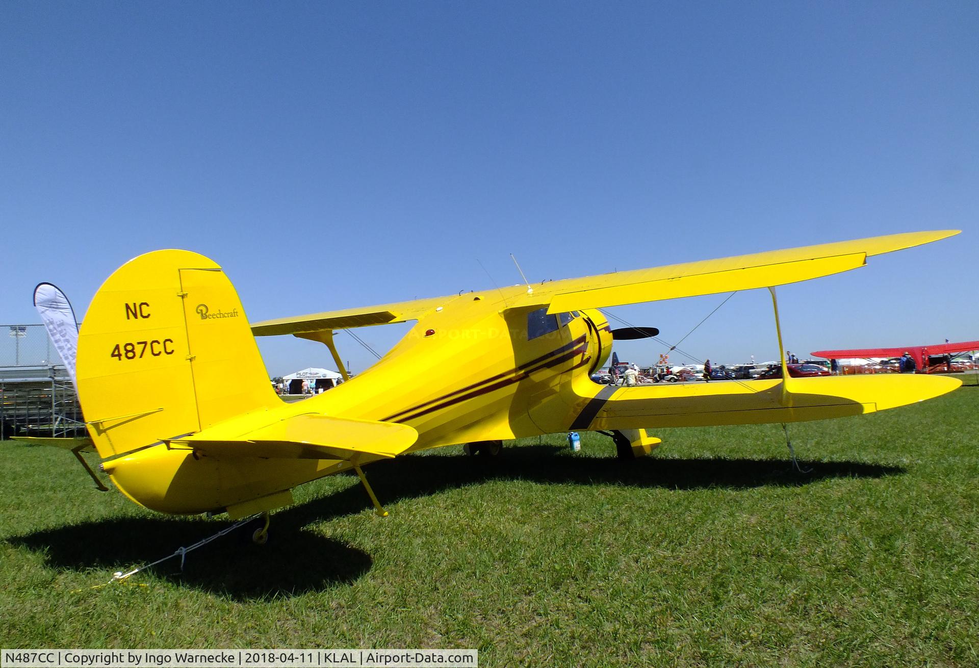 N487CC, 1943 Beech D17S Staggerwing C/N 4837, Beechcraft D17S Staggerwing at 2018 Sun 'n Fun, Lakeland FL