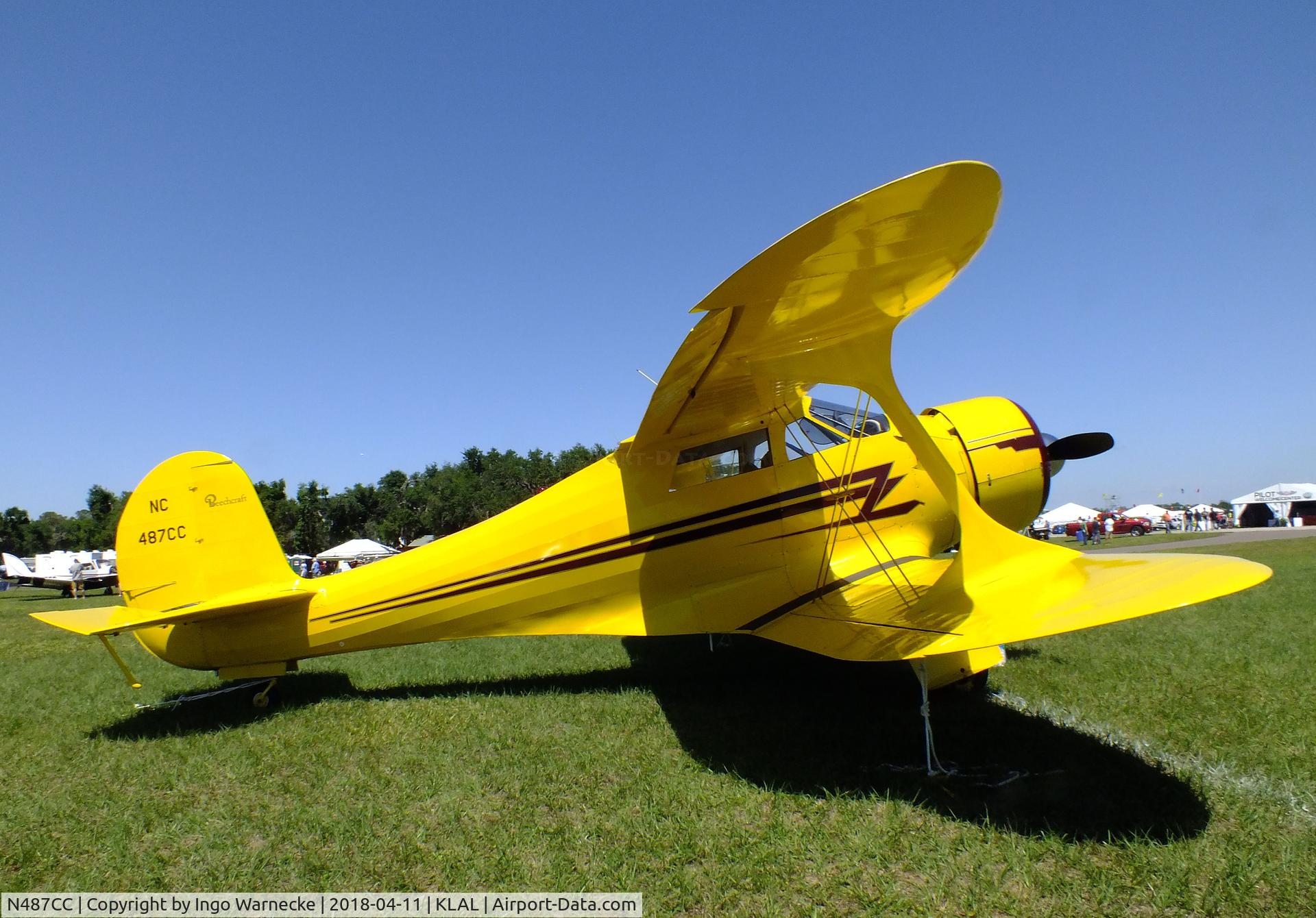 N487CC, 1943 Beech D17S Staggerwing C/N 4837, Beechcraft D17S Staggerwing at 2018 Sun 'n Fun, Lakeland FL