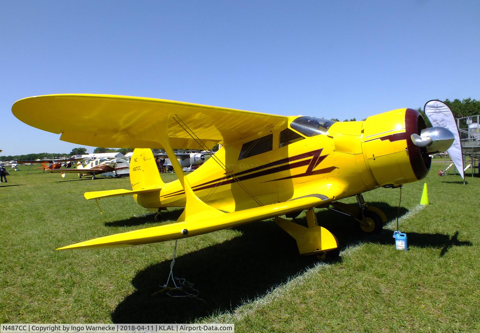 N487CC, 1943 Beech D17S Staggerwing C/N 4837, Beechcraft D17S Staggerwing at 2018 Sun 'n Fun, Lakeland FL