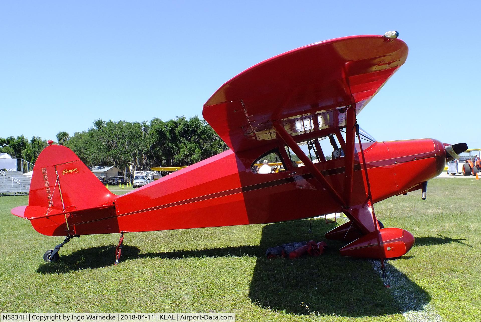 N5834H, 1949 Piper PA-16 Clipper C/N 16-453, Piper PA-16 Clipper at 2018 Sun 'n Fun, Lakeland FL