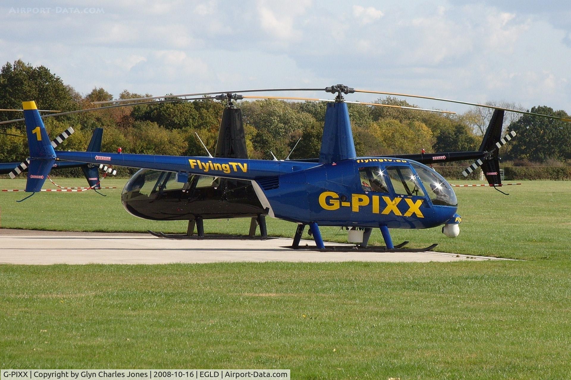 G-PIXX, 2004 Robinson R44 Raven II C/N 10263, Operated by Flying TV. Note the TV camera mounted on the front.