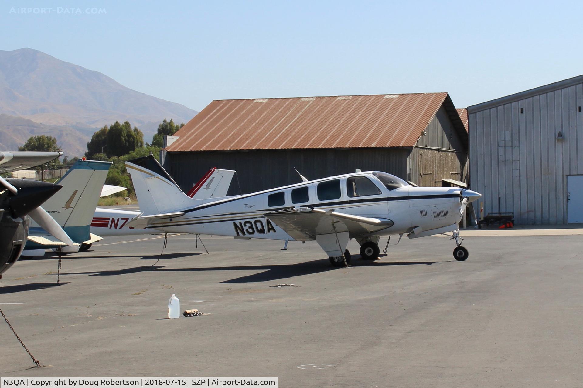 N3QA, 1984 Beech B36TC Bonanza C/N EA-427, 1984 Beech B36TC BONANZA, Continental TSIO-520-UB 300 Hp cont. Six seats, air-conditioning an option. On transient Ramp