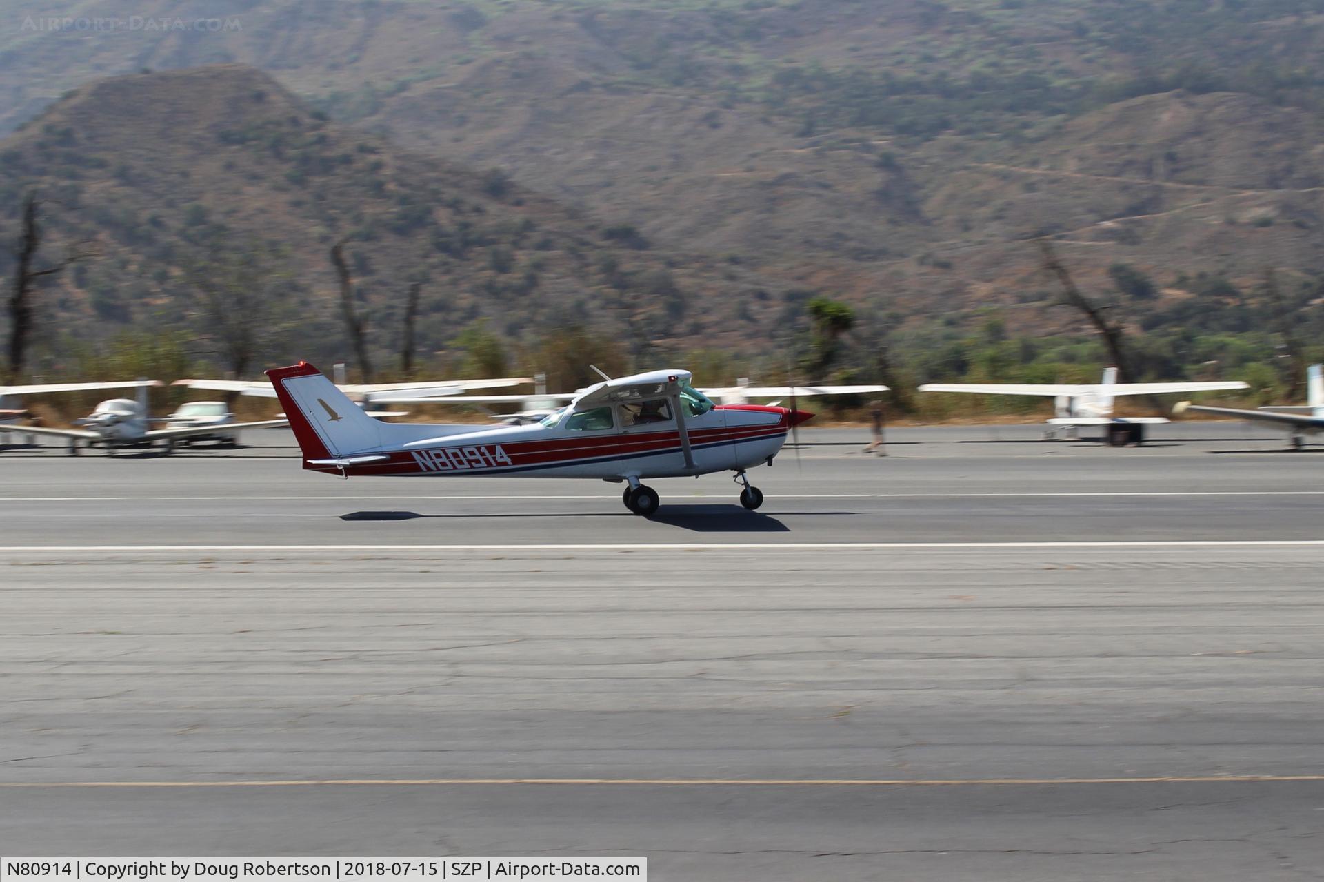 N80914, 1976 Cessna 172M C/N 17266799, 1976 Cessna 172M SKYHAWK, Lycoming O-320-E2D 150 Hp, takeoff roll Rwy 22