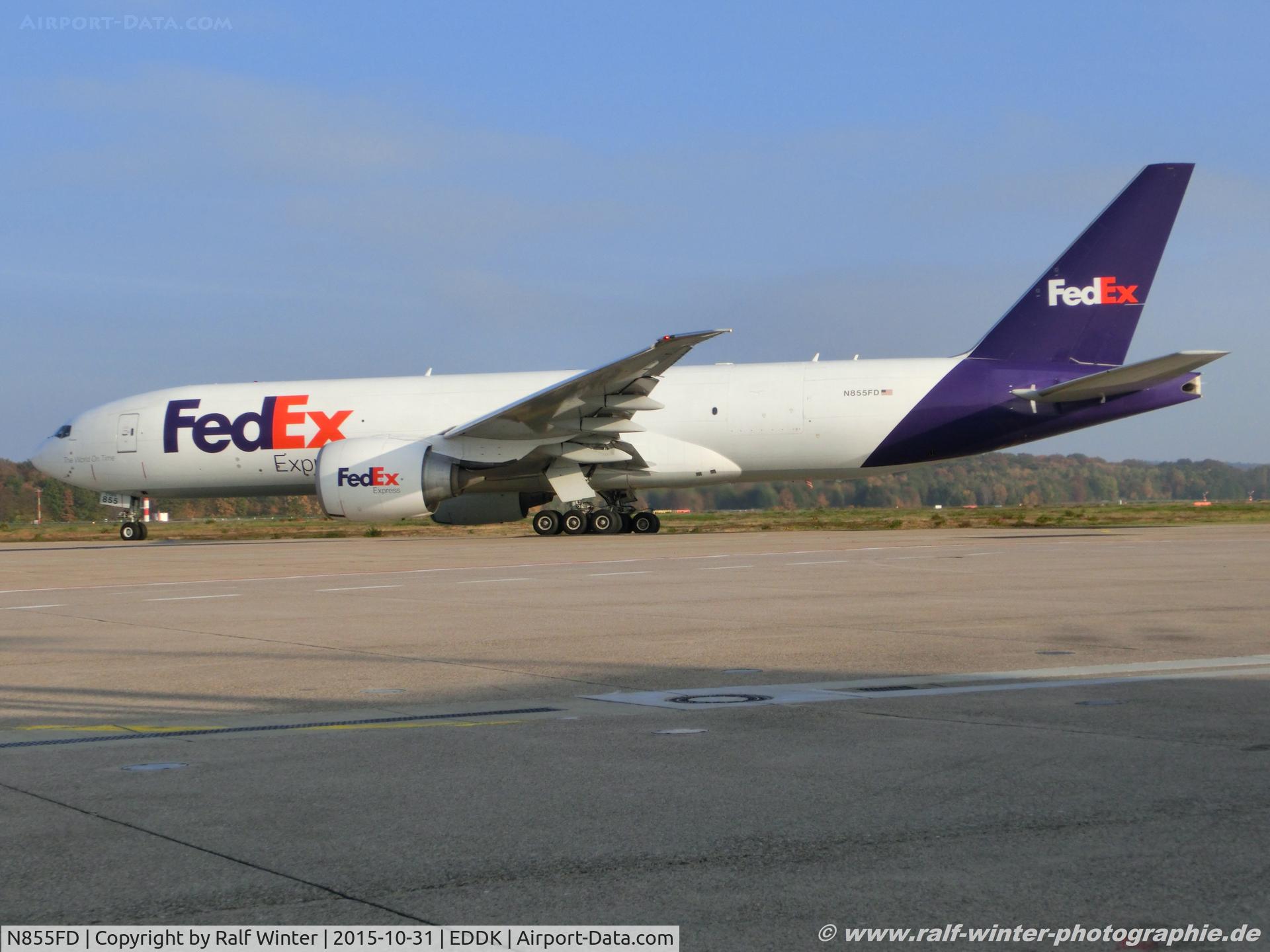 N855FD, 2010 Boeing 777-FS2 C/N 37726, Boeing 777-FS2 - FX FDX Federal Express FedEx 'Arianna' - 37726 - N855FD - 31.10.2015 - CGN