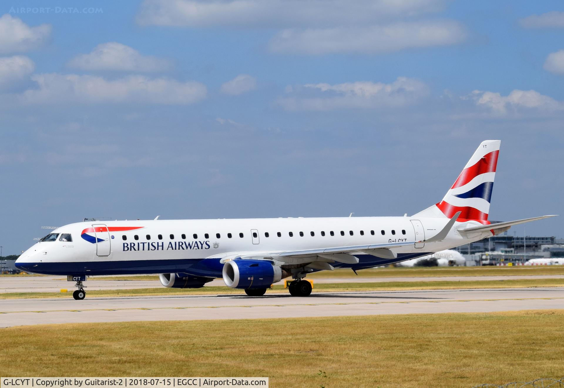 G-LCYT, 2014 Embraer 190SR (ERJ-190-100SR) C/N 19000670, At Manchester
