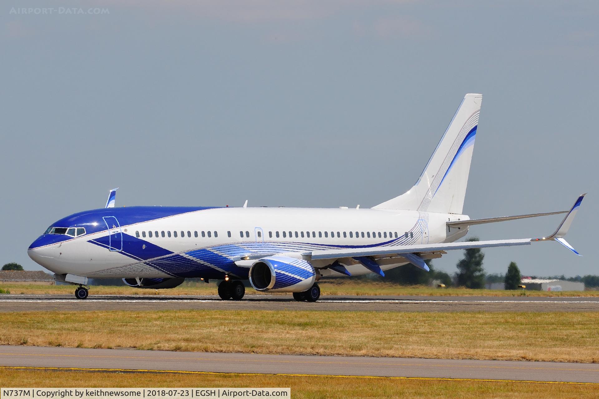N737M, 2002 Boeing 737-8EQ BBJ C/N 33361, Return Visitor.