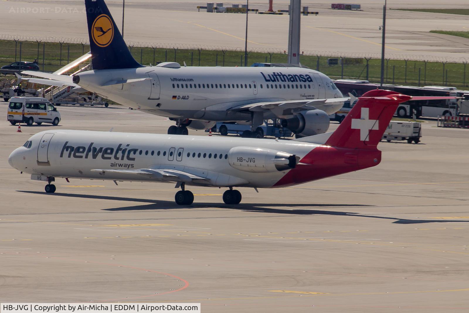HB-JVG, 1993 Fokker 100 (F-28-0100) C/N 11478, Helvetic Airways