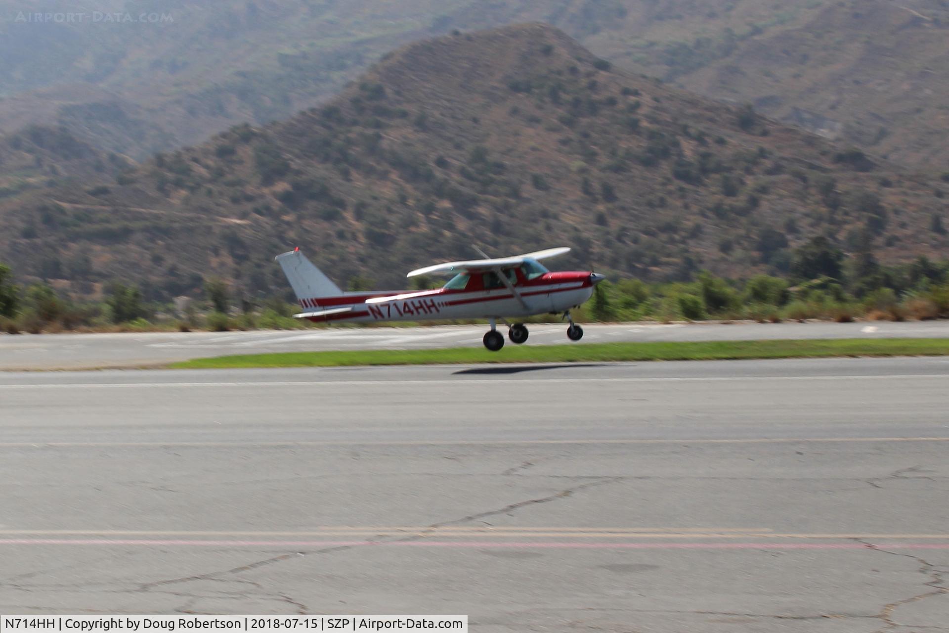 N714HH, 1977 Cessna 150M C/N 15079185, 1977 Cessna 150M, Continental O-200 100 Hp, takeoff climb Rwy 22