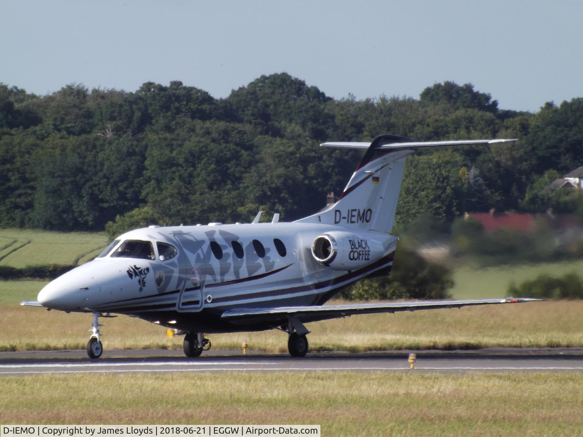 D-IEMO, 2008 Raytheon 390 Premier 1 C/N RB-228, Just about to dep Luton Airport.