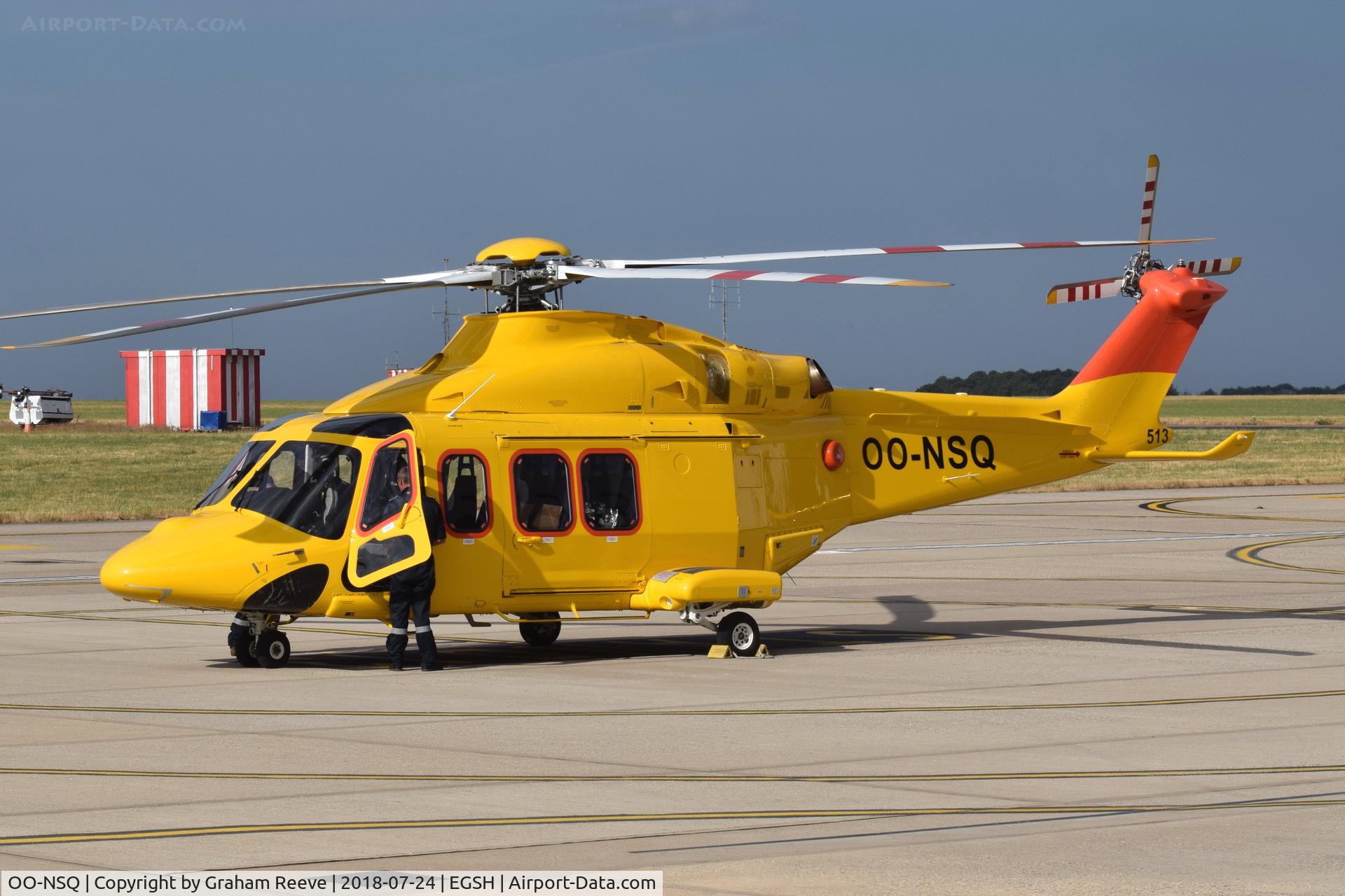 OO-NSQ, 2018 AgustaWestland AW-139 C/N 41513, Parked at Norwich.