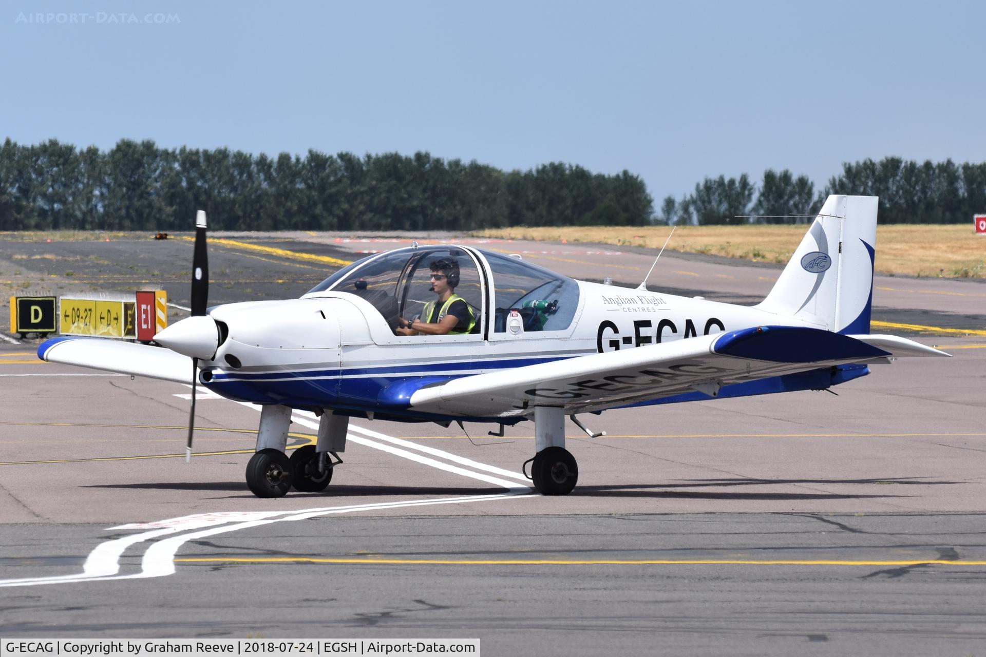 G-ECAG, 1997 Robin HR-200-120B C/N 315, Just landed at Norwich.