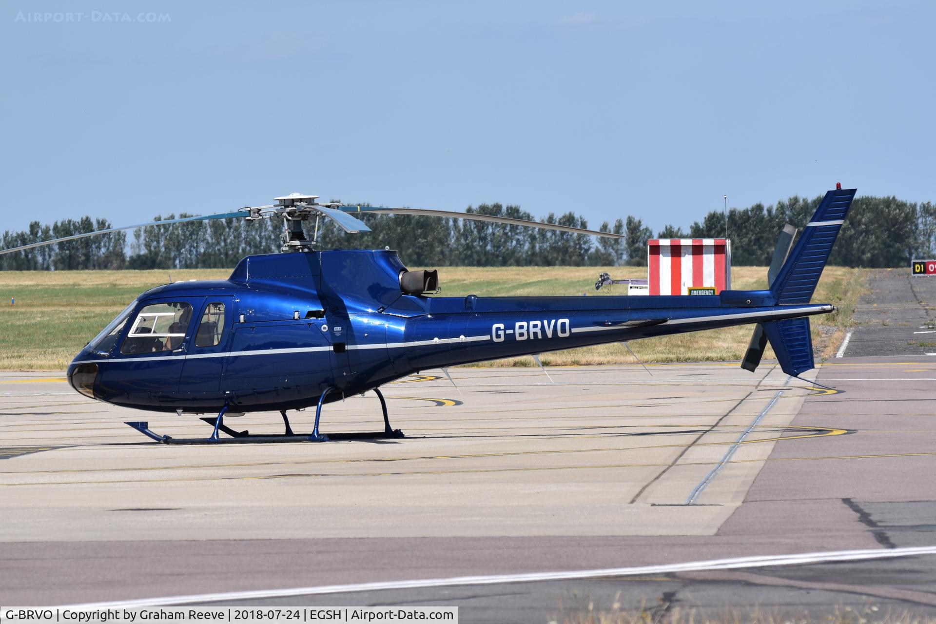 G-BRVO, 1990 Aerospatiale AS-350B Ecureuil C/N 2315, Parked at Norwich.
