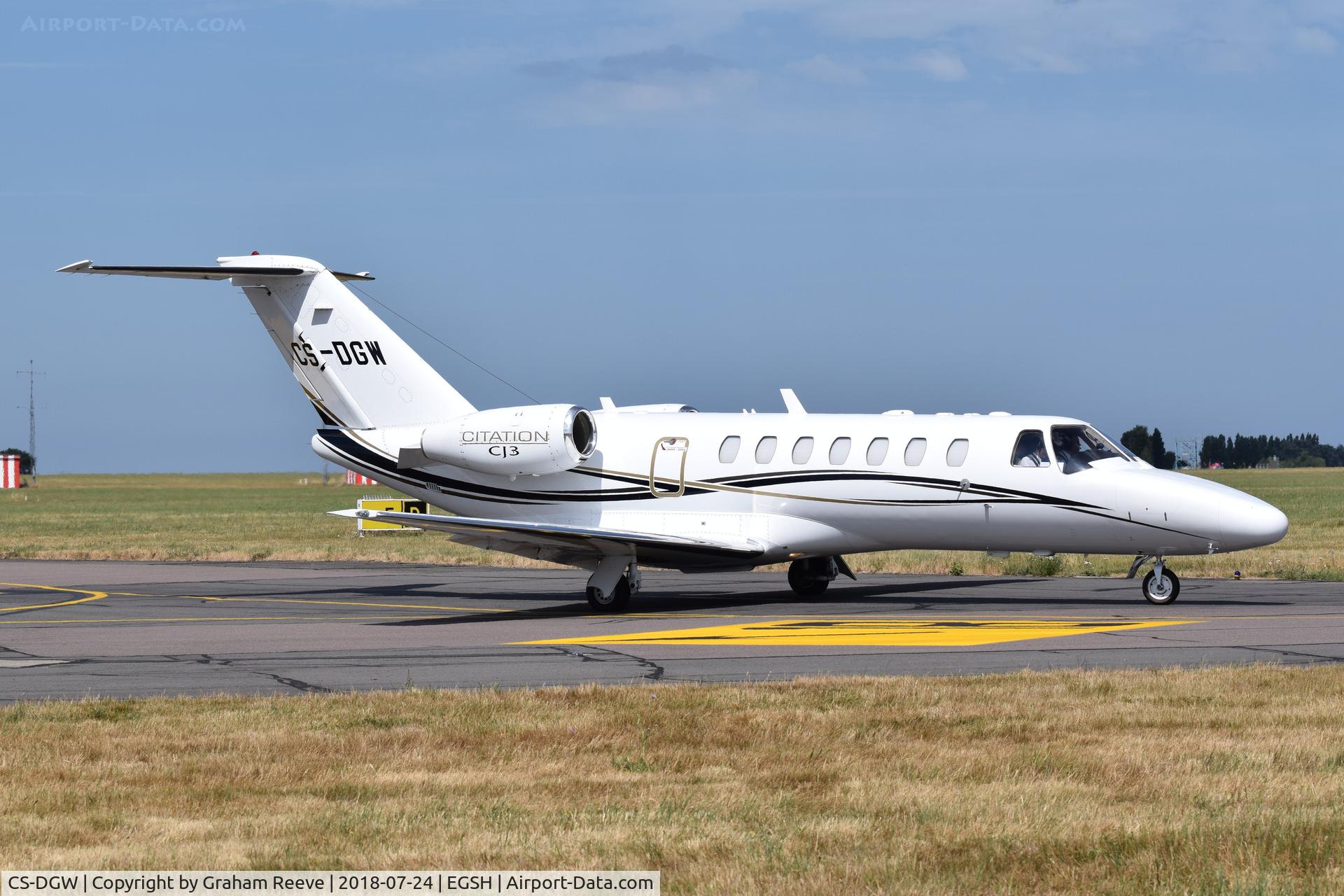 CS-DGW, 2008 Cessna 525B CitationJet CJ3 C/N 525B-0235, Departing from Norwich.