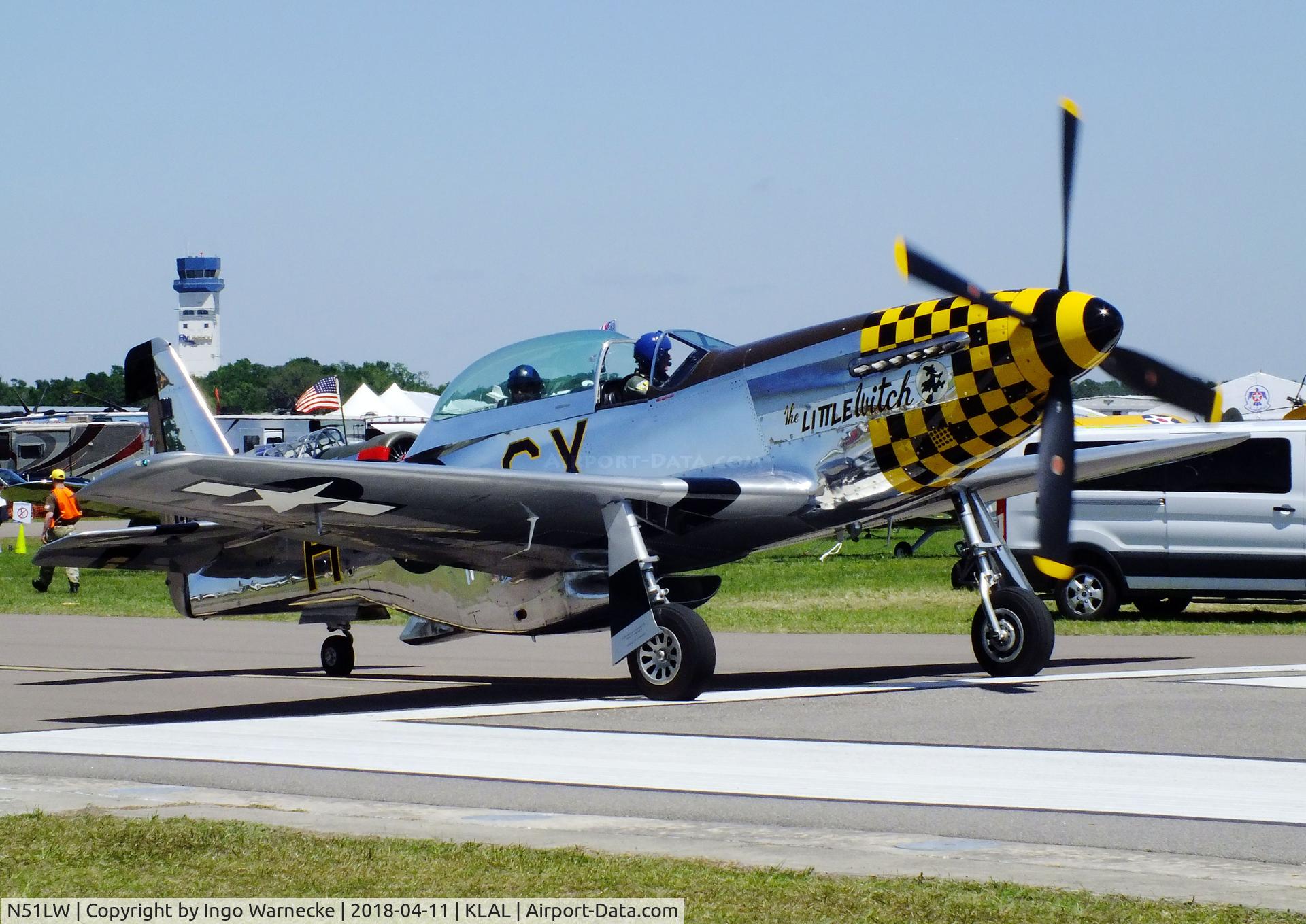 N51LW, 1962 North American P-51D Mustang C/N 122-41037, North American P-51D Mustang (2-seater conversion) at 2018 Sun 'n Fun, Lakeland FL