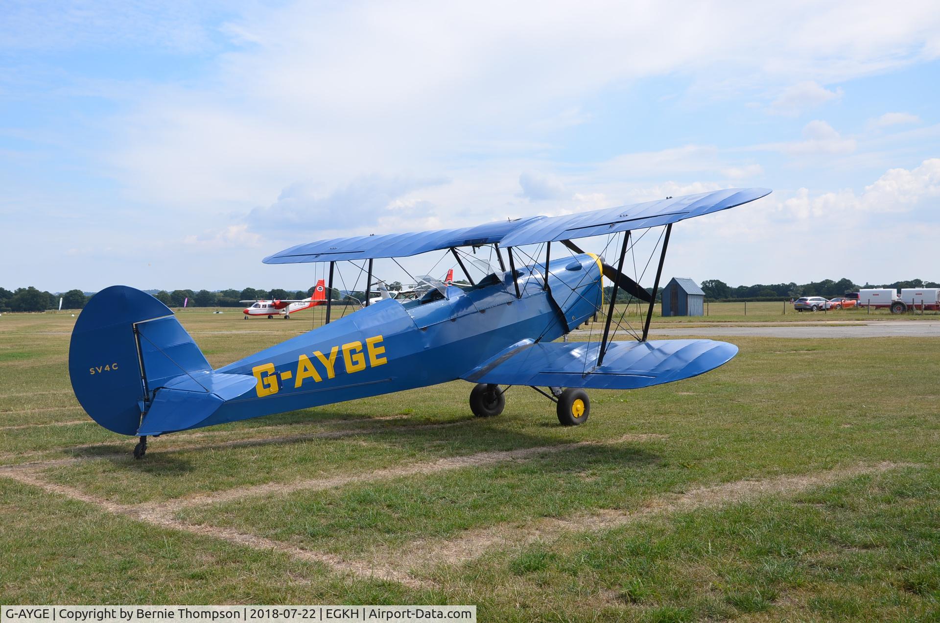 G-AYGE, 1946 Stampe-Vertongen SV-4C C/N 242, Seen at Headcorn Airfield Kent.