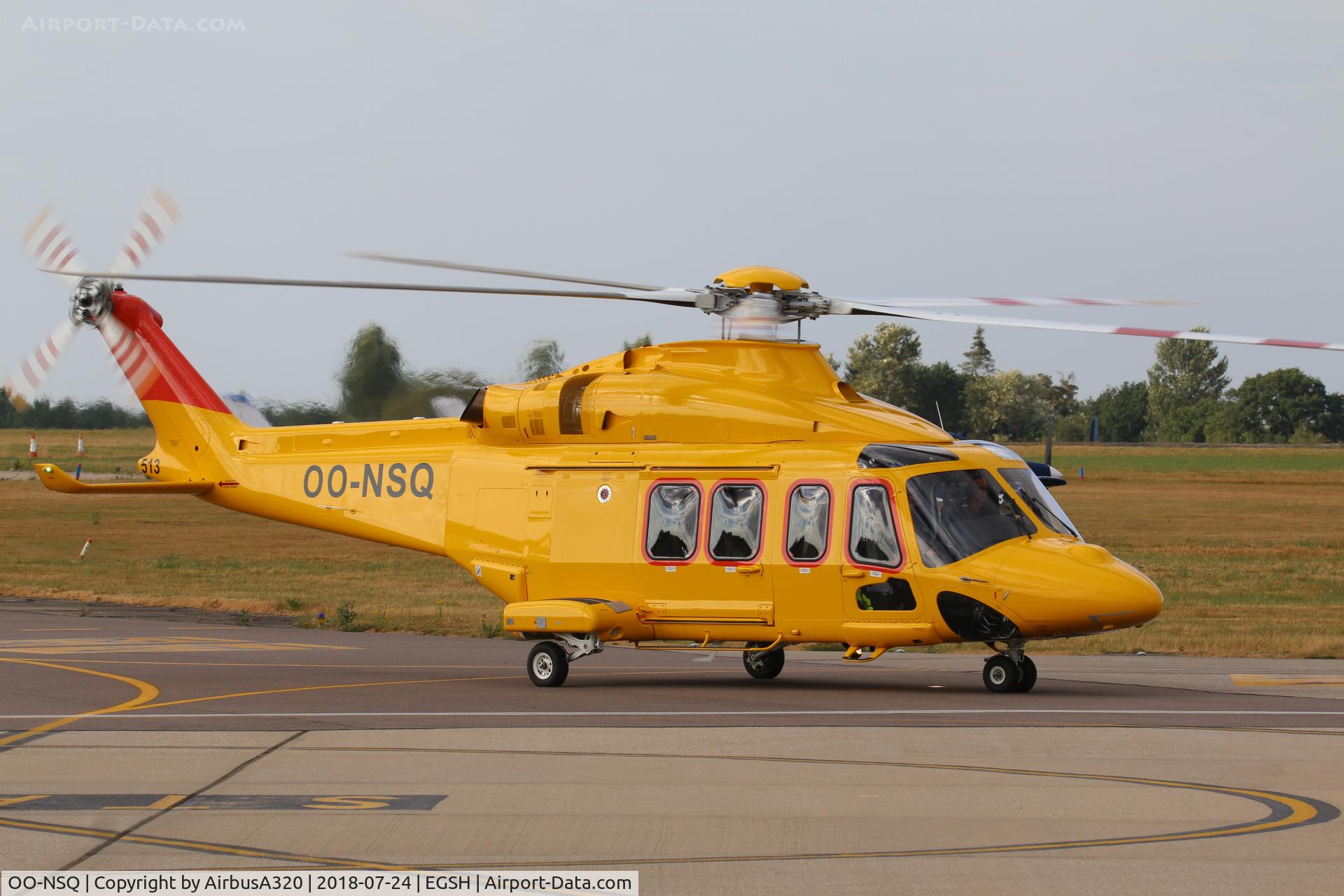 OO-NSQ, 2018 AgustaWestland AW-139 C/N 41513, Arriving on delivery
