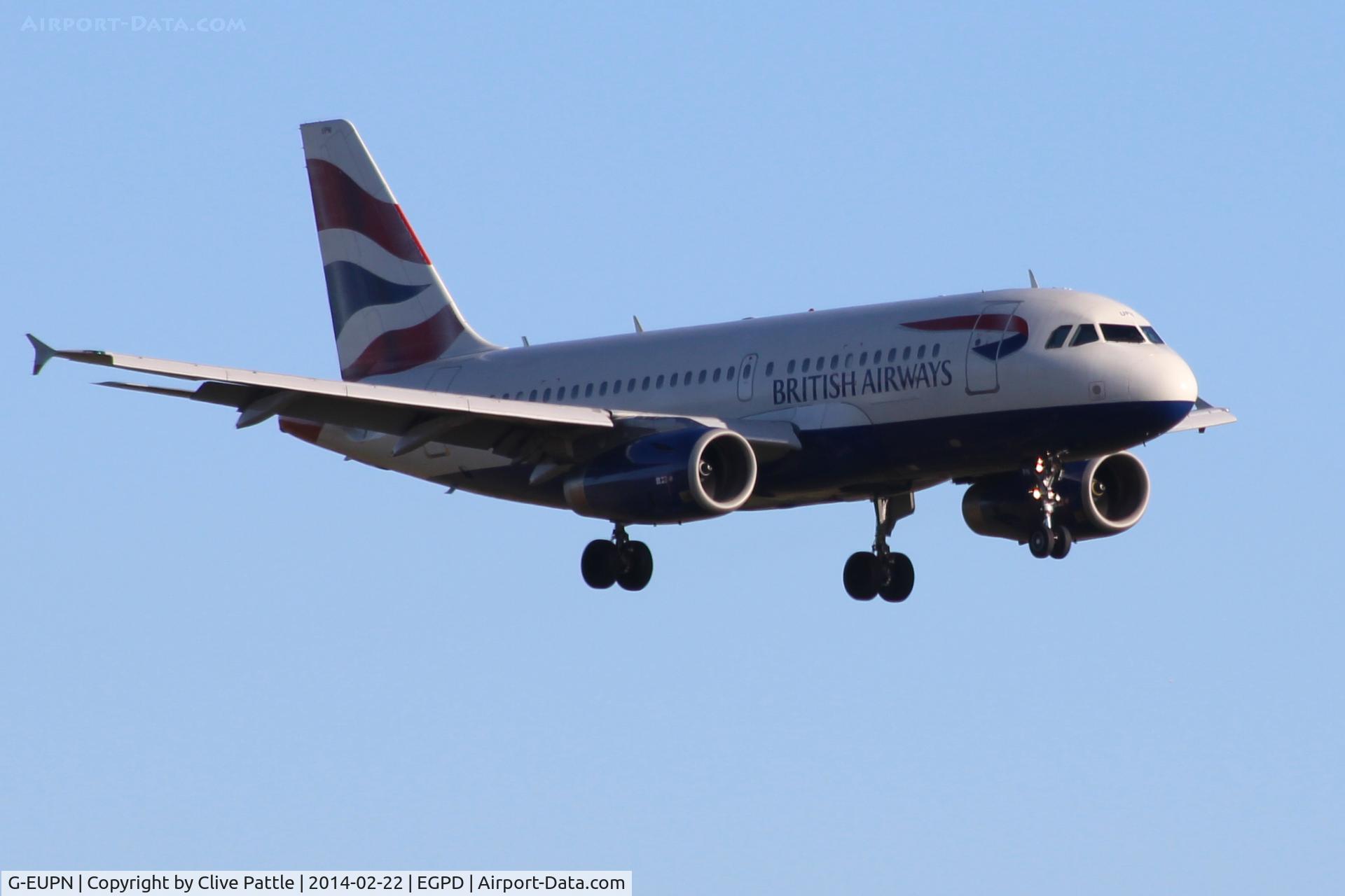 G-EUPN, 2000 Airbus A319-131 C/N 1261, BA on finals to ABZ