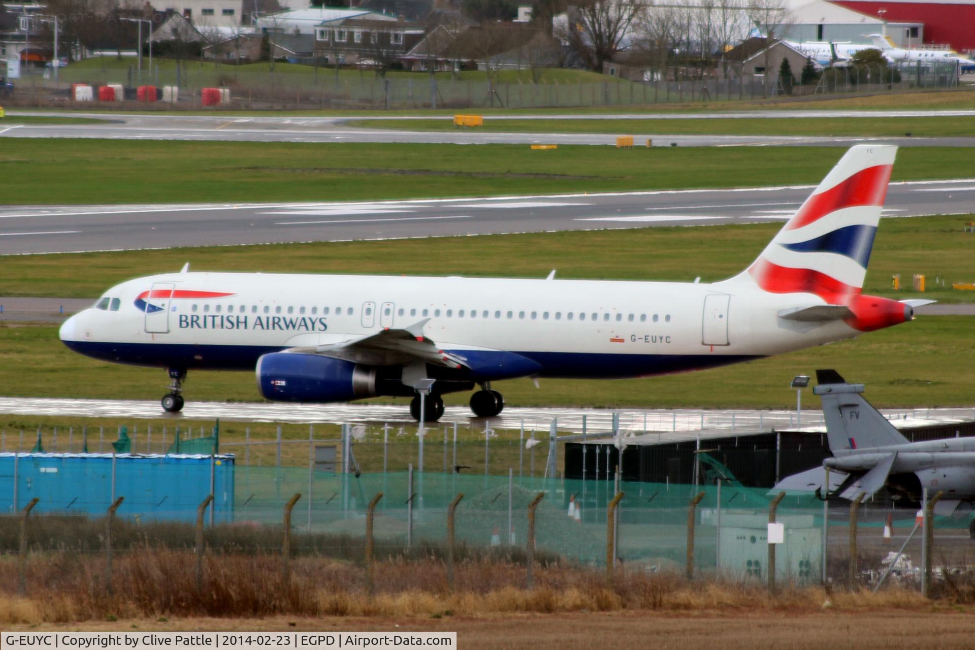 G-EUYC, 2008 Airbus A320-232 C/N 3721, BA hold for departure from ABZ