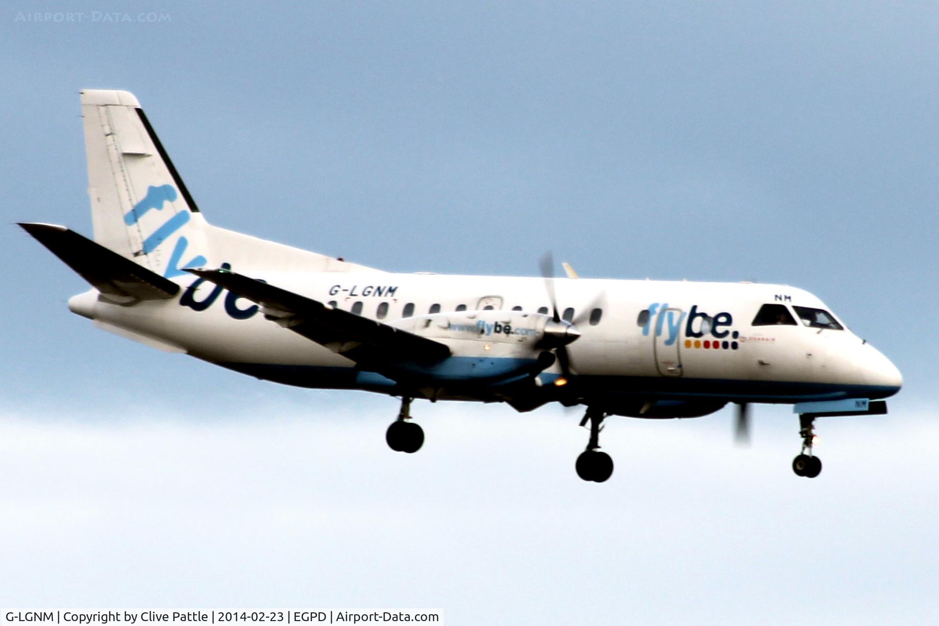 G-LGNM, 1990 Saab SF340B C/N 340B-187, Flybe - On finals to ABZ