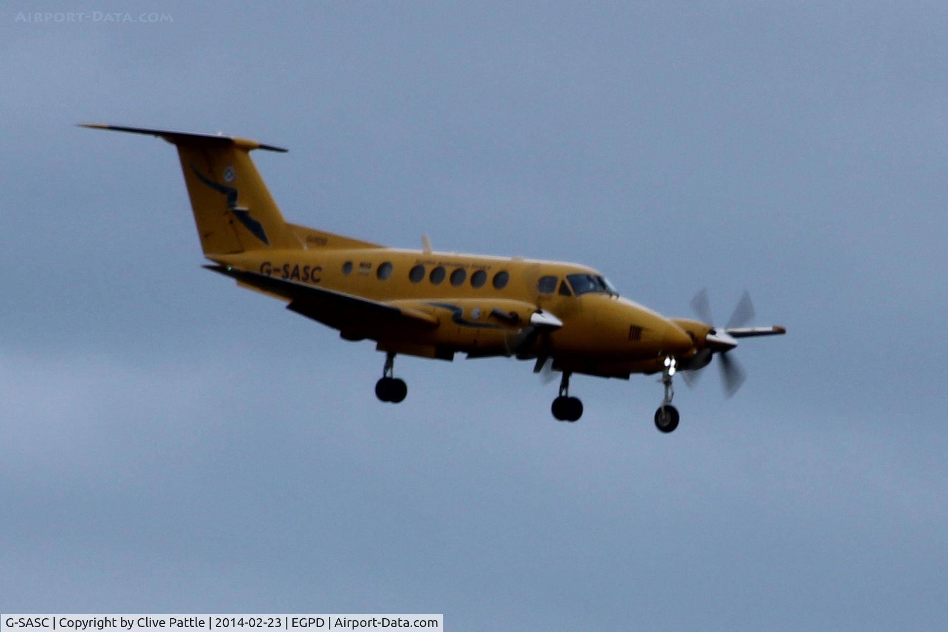 G-SASC, 2005 Raytheon B200C King Air C/N BL-150, Gama Aviation - Scottish Air Ambulance on finals to ABZ
