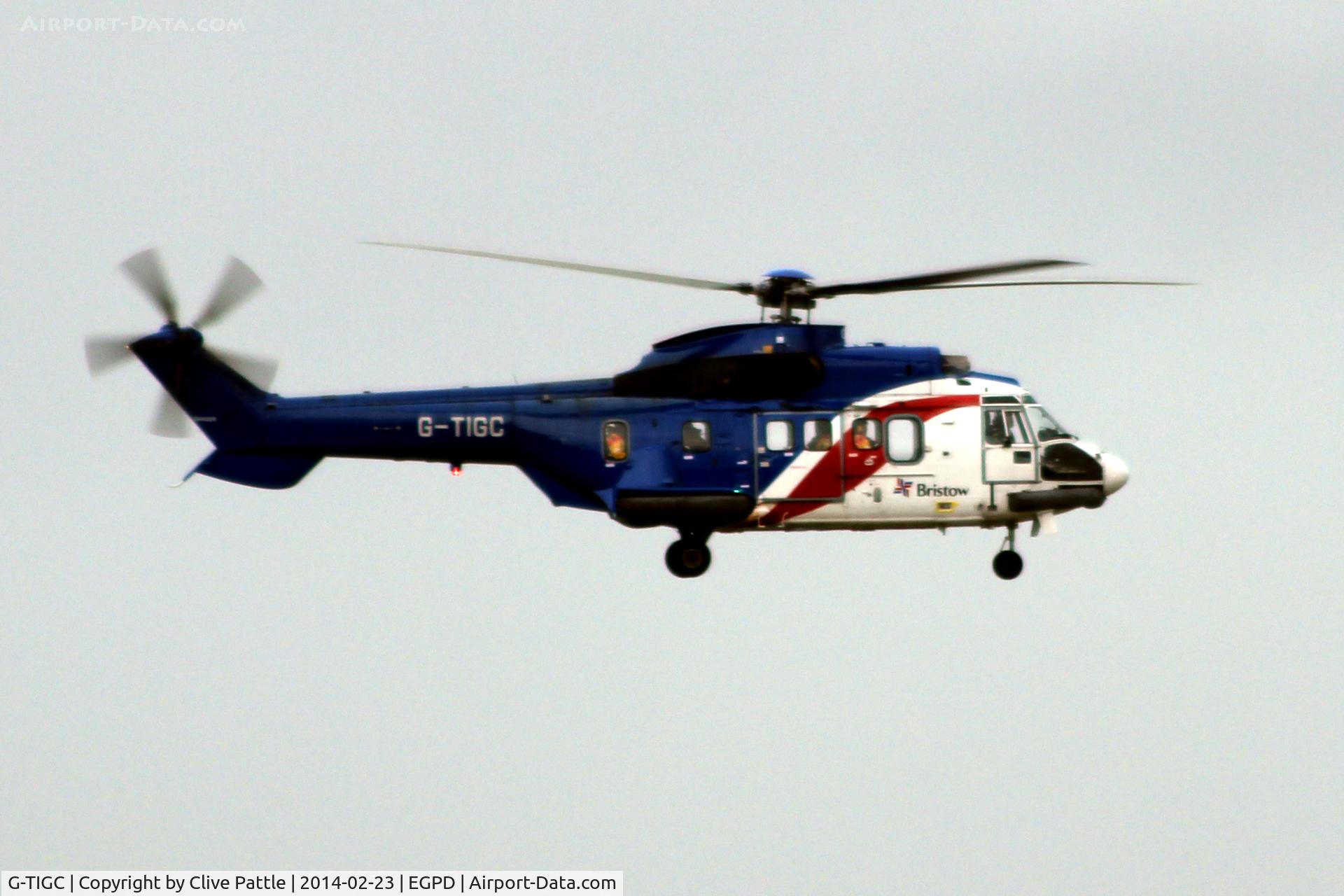 G-TIGC, 1982 Aerospatiale AS-332L Super Puma C/N 2024, Bristows Helicopters - On finals to ABZ