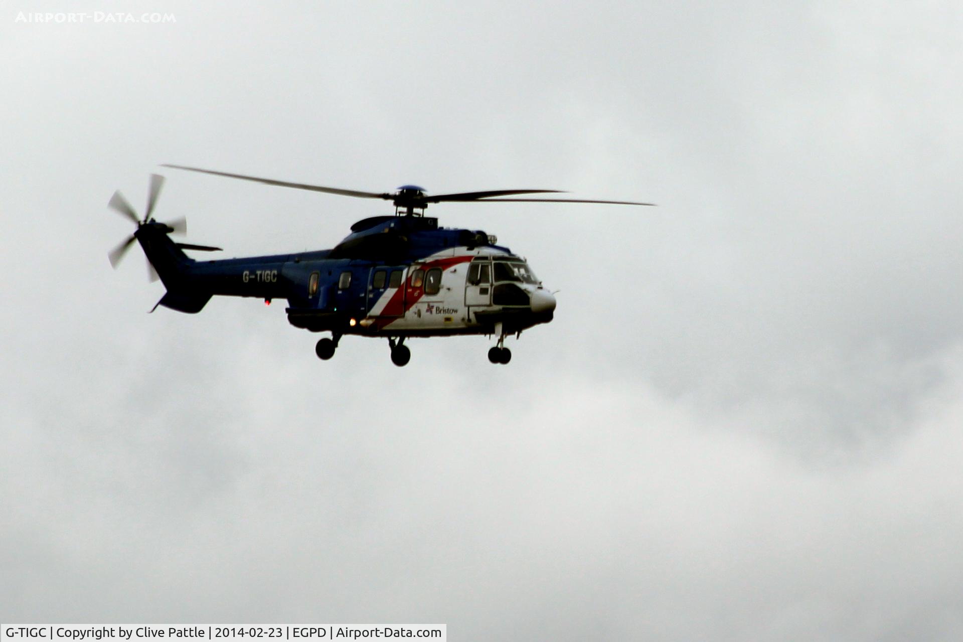 G-TIGC, 1982 Aerospatiale AS-332L Super Puma C/N 2024, Bristows Helicopters - On finals to ABZ