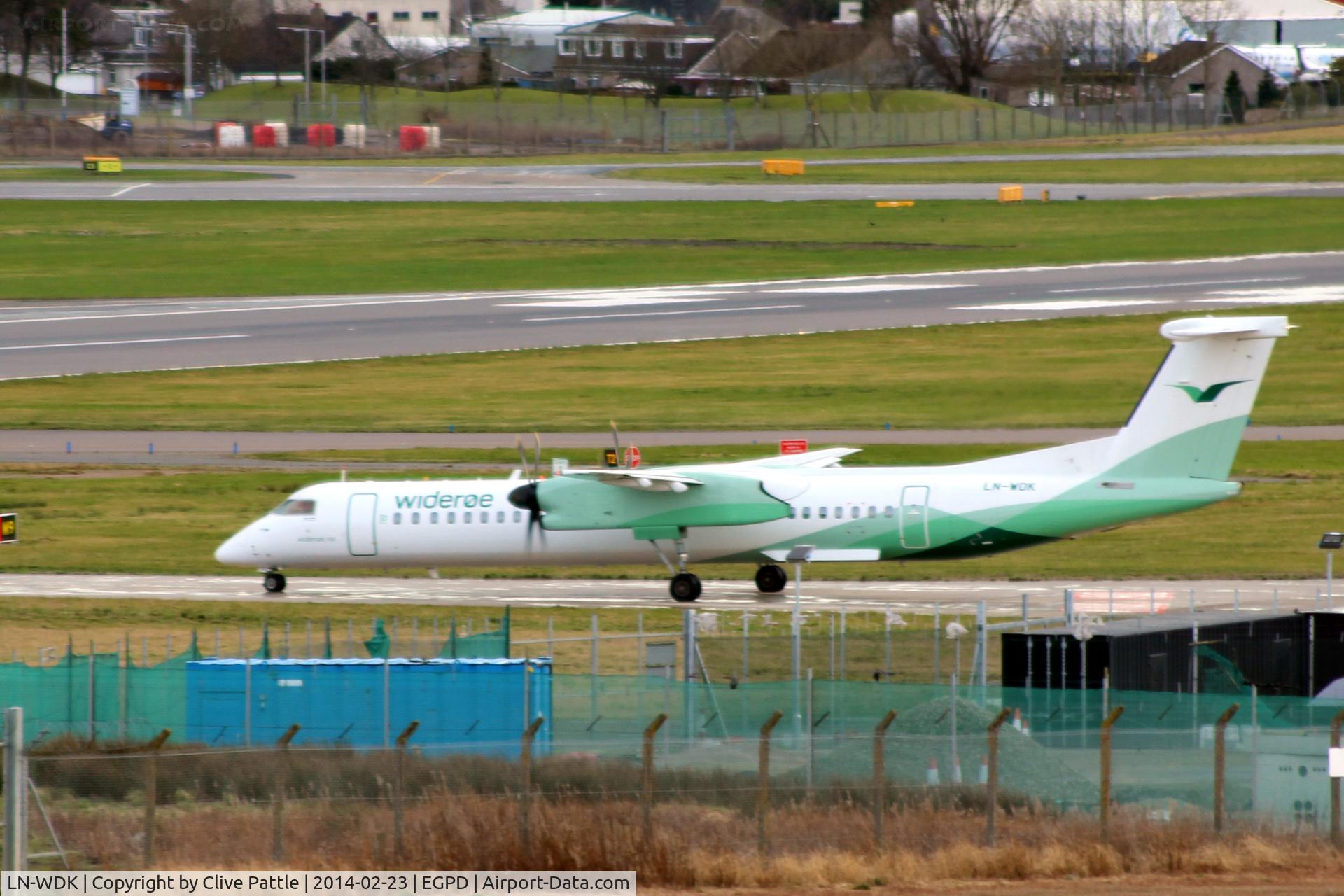 LN-WDK, 2010 De Havilland Canada DHC-8-402Q Dash 8 C/N 4337, Wideroe - Hold for departure at ABZ