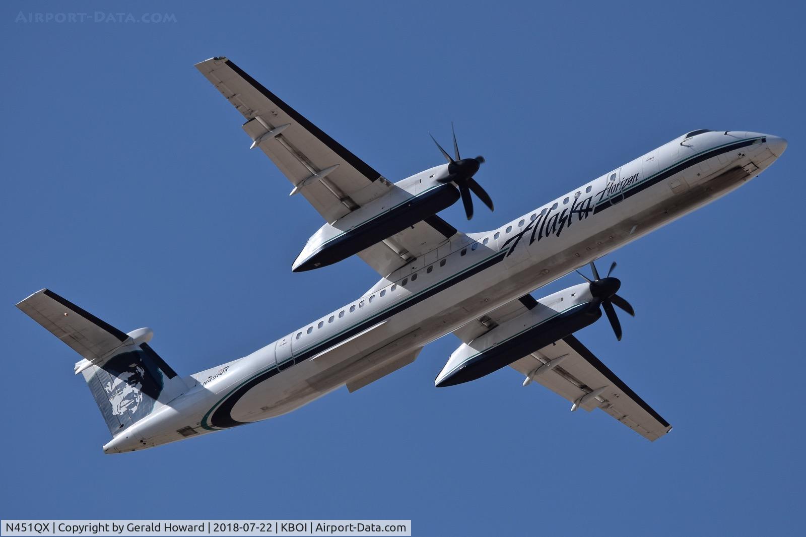N451QX, 2013 Bombardier DHC-8-402 Dash 8 C/N 4457, Climb out from RWY 28R.