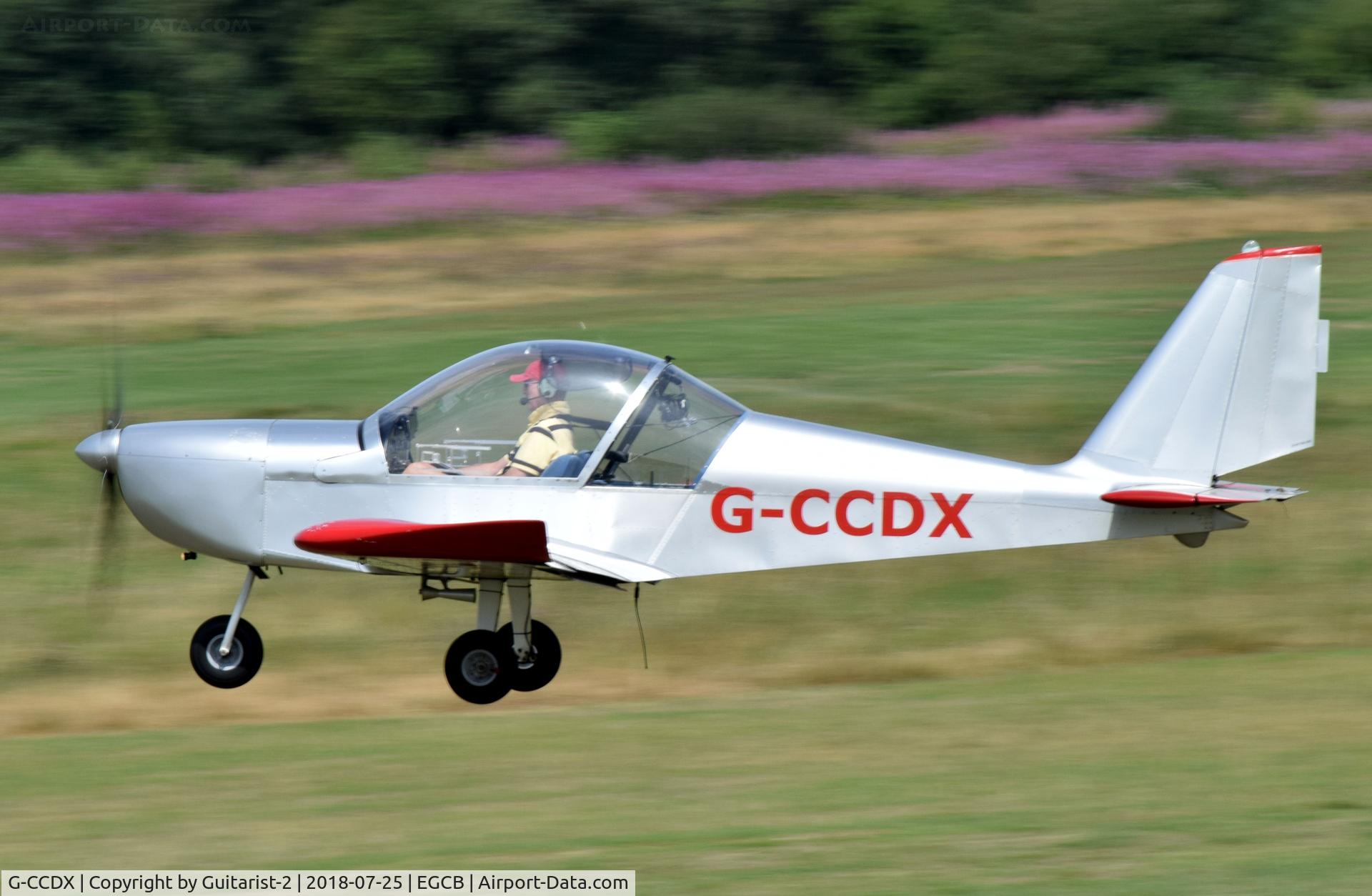 G-CCDX, 2003 Aerotechnik EV-97 Eurostar C/N PFA 315-14013, At City Airport Manchester