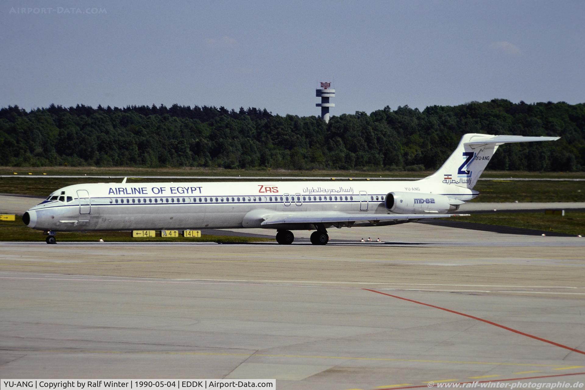 YU-ANG, 1985 McDonnell Douglas MD-82 (DC-9-82) C/N 49379, McDonnell Douglas MD-82 - ZA ZAS ZAS Airlines of Egypt - 49379 - YU-ANG - 04.05.1990 - CGN