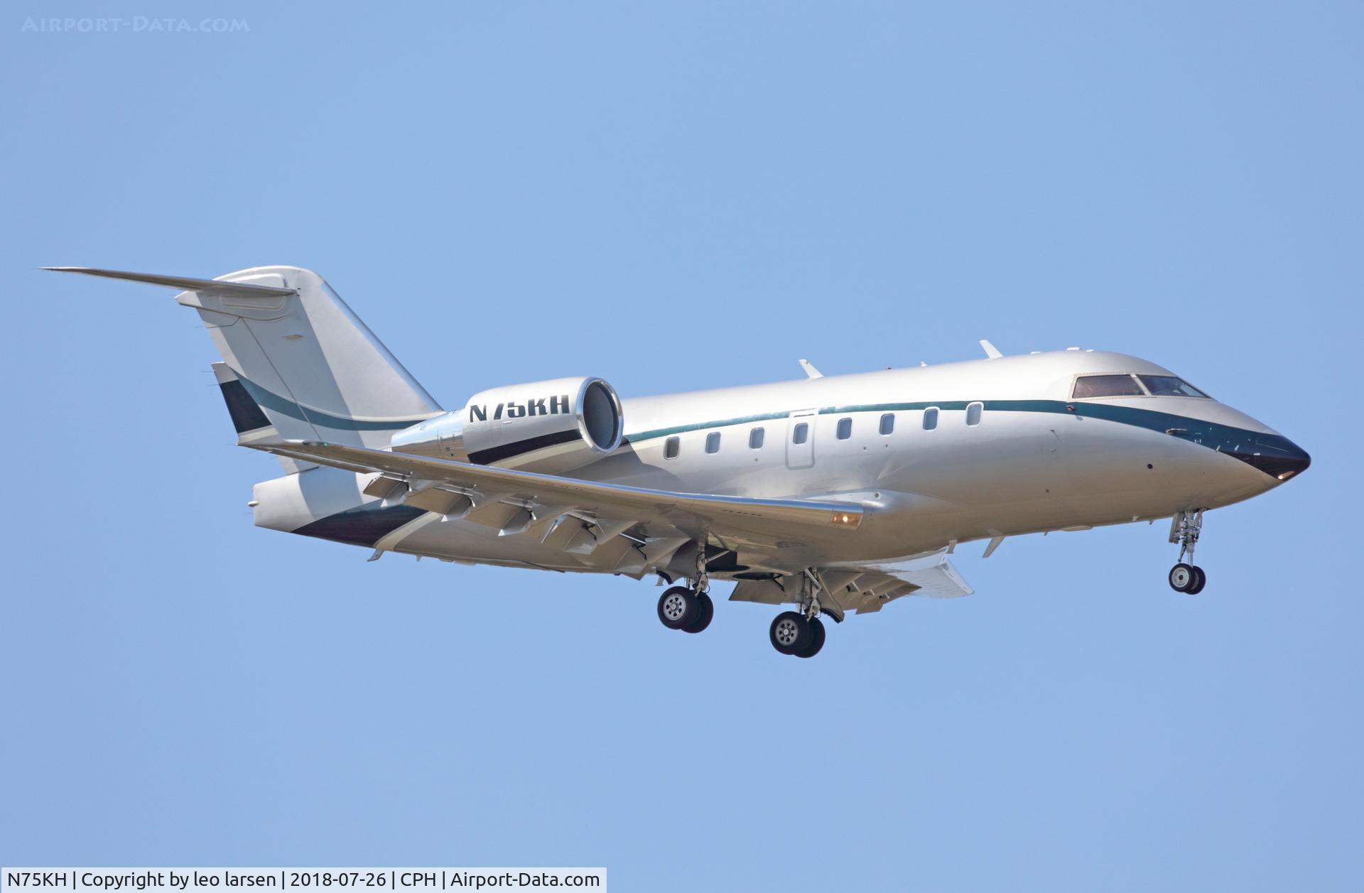 N75KH, 2002 Bombardier Challenger 604 (CL-600-2B16) C/N 5550, Copenhagen 26.7.2018 L/D R-04L