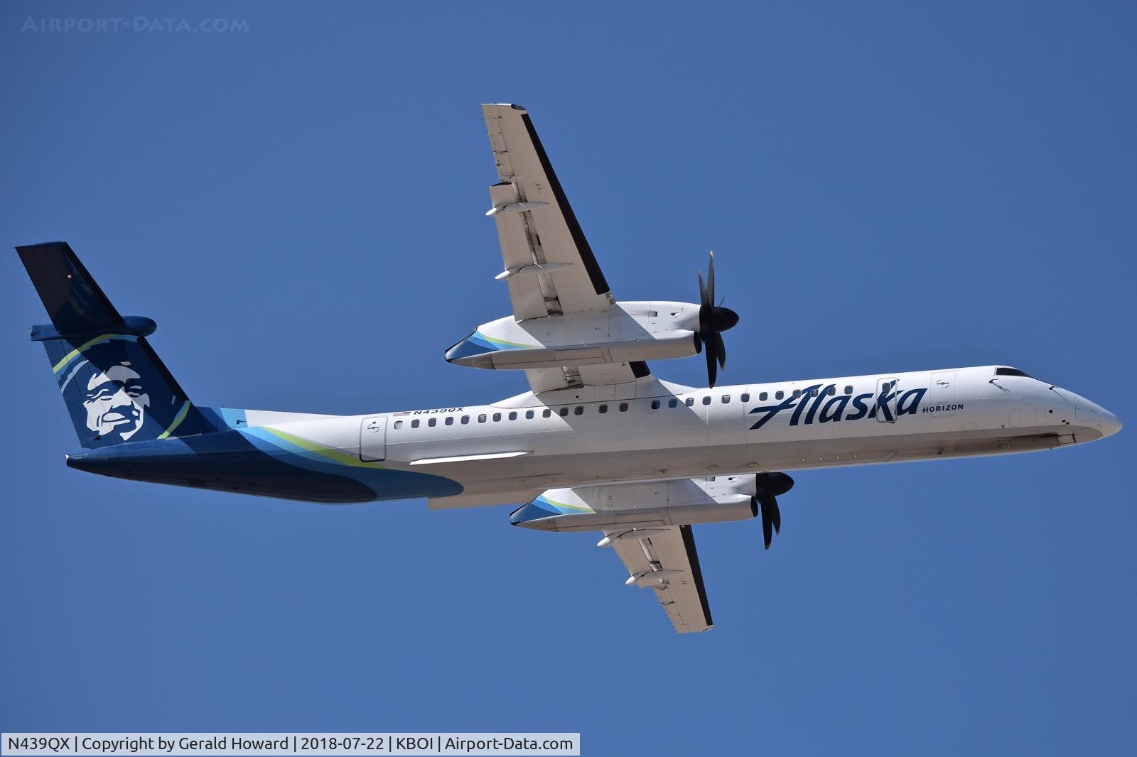N439QX, 2009 De Havilland Canada DHC-8-402 Dash 8 C/N 4246, Departing BOI.