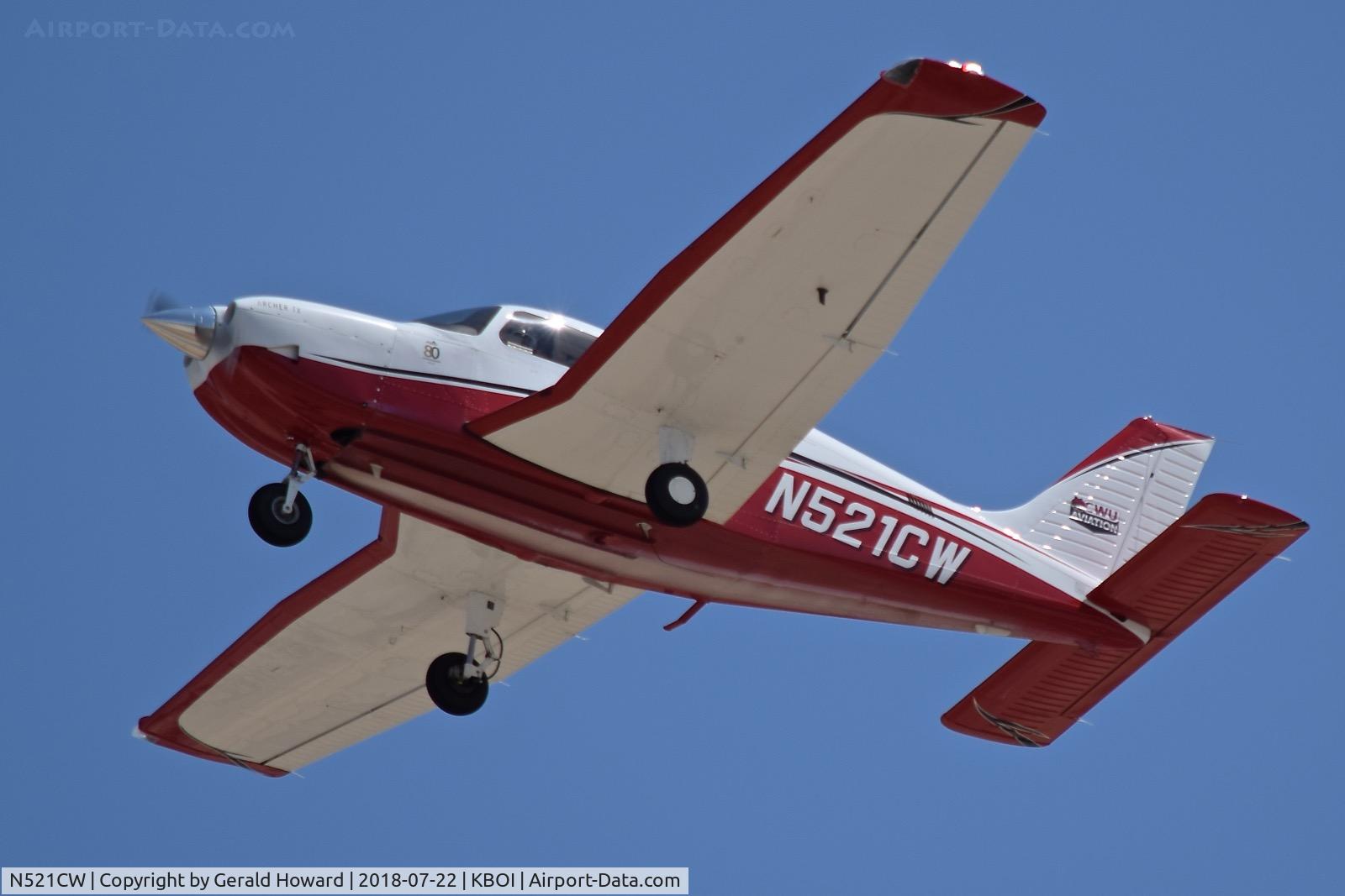 N521CW, 2017 Piper PA-28-181 C/N 2843922, Departing RWY 28L.