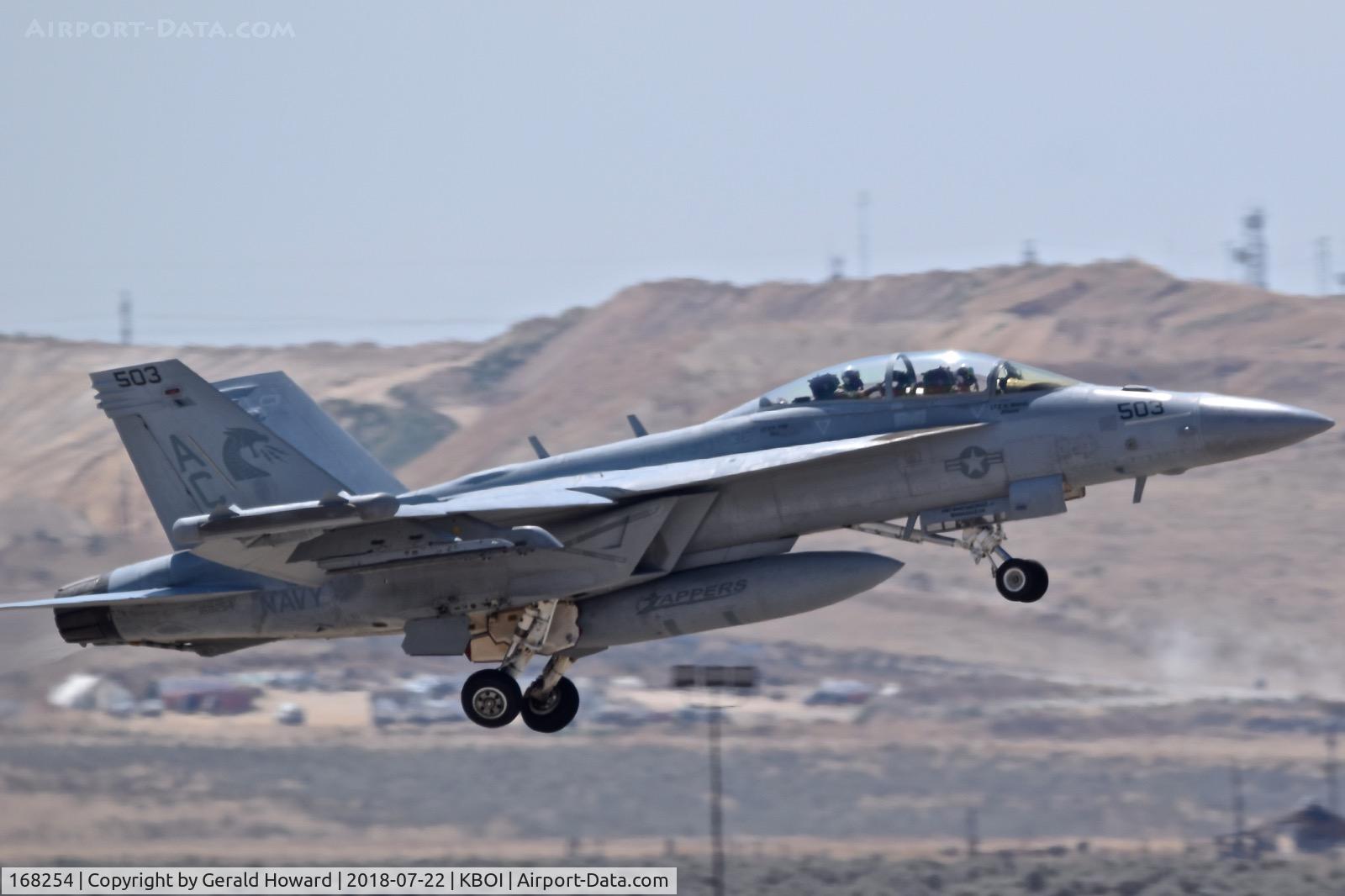 168254, Boeing EA-18G Growler C/N G-36, Take off from RWY 28L.  VAQ-130 “Zappers”, USS Harry S. Truman CVN-75, NAS Whidbey Island, WA.