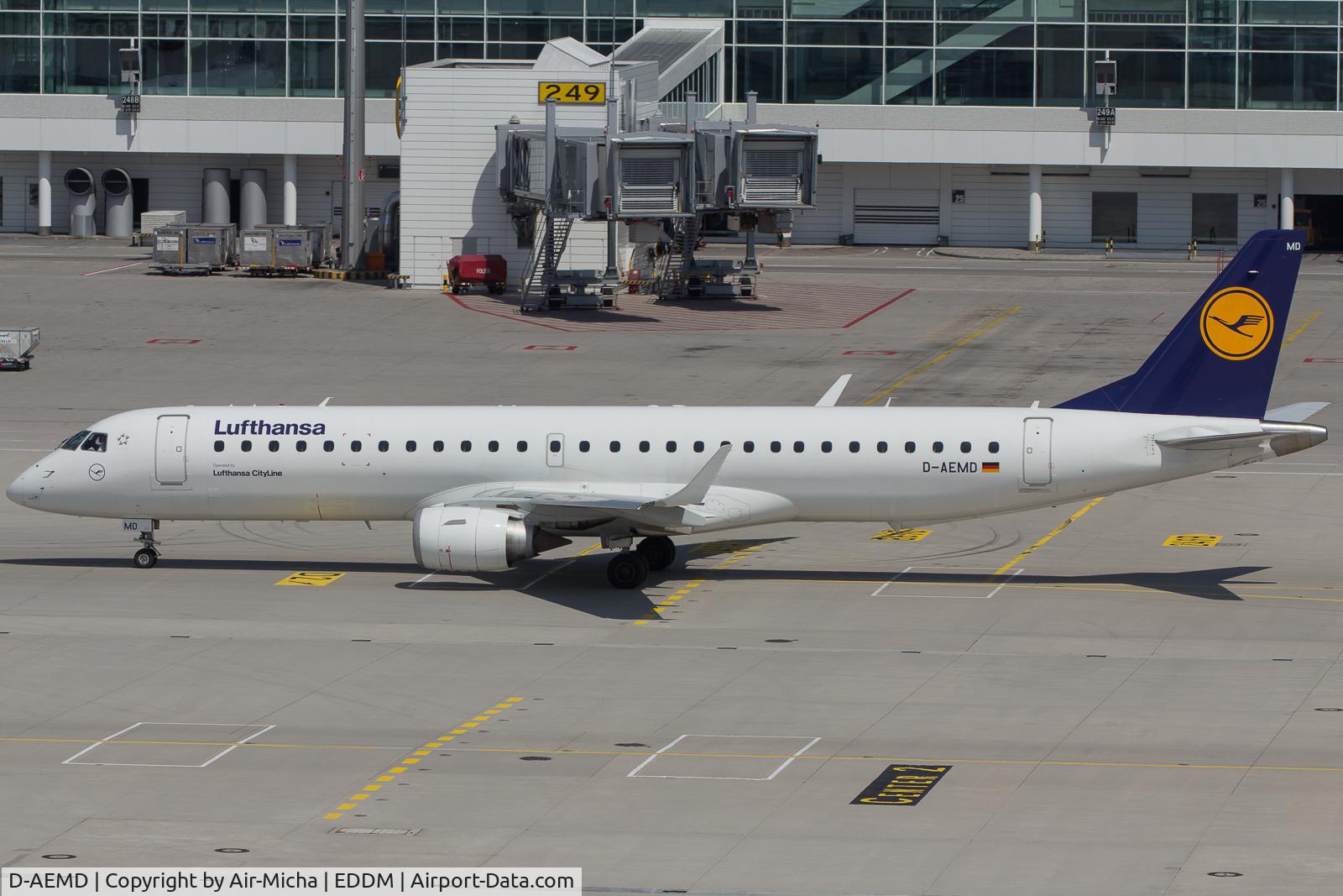 D-AEMD, 2009 Embraer 195LR (ERJ-190-200LR) C/N 19000305, Lufthansa CityLine