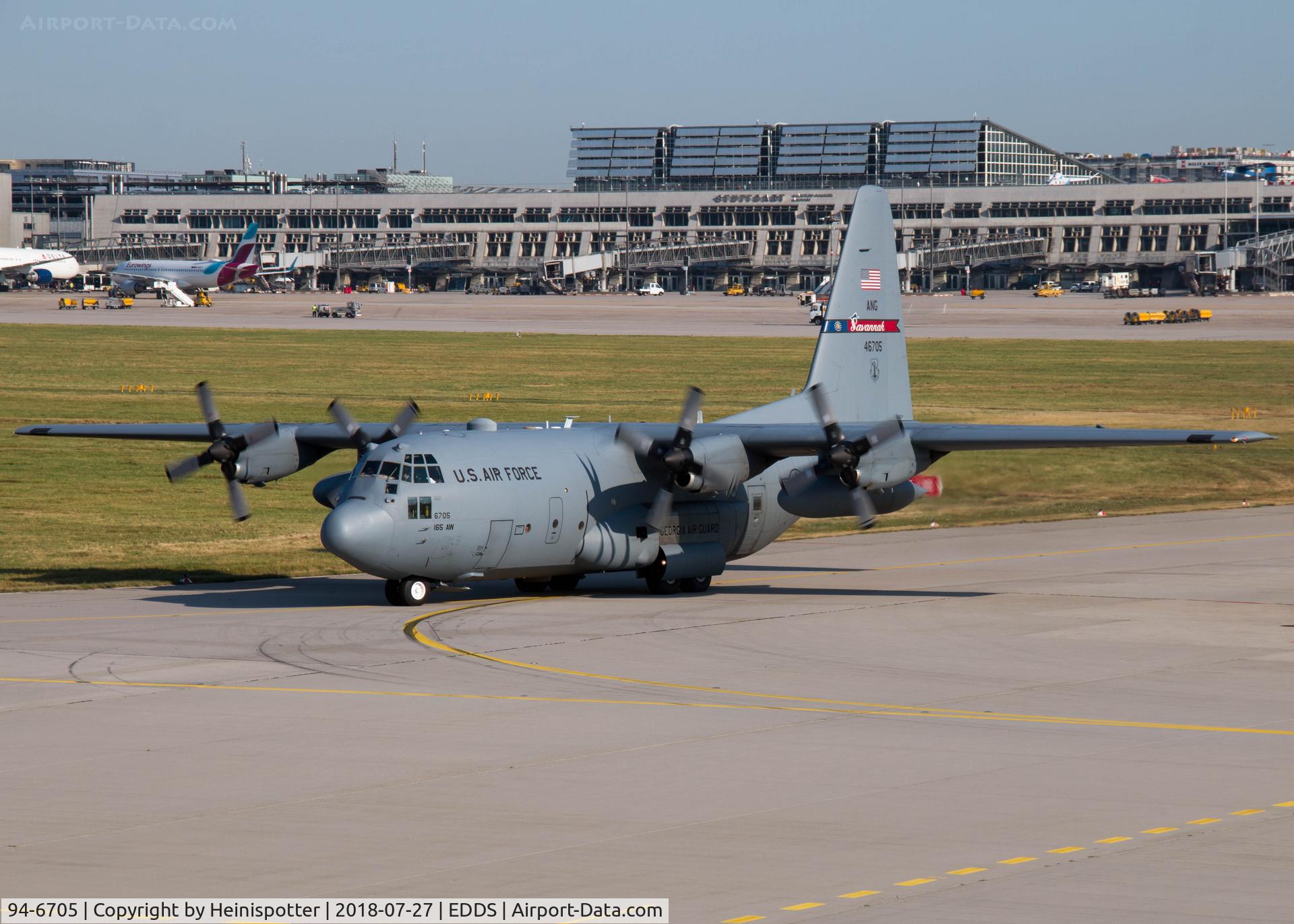 94-6705, 1994 Lockheed C-130H Hercules C/N 382-5397, 94-6705 (JUMP41) at Stuttgart Airport.