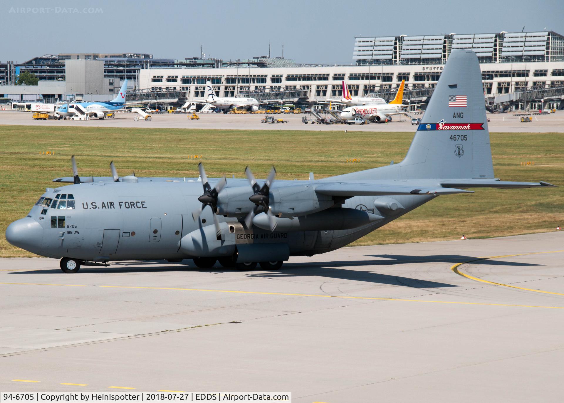 94-6705, 1994 Lockheed C-130H Hercules C/N 382-5397, 94-6705 (JUMP41) at Stuttgart Airport.